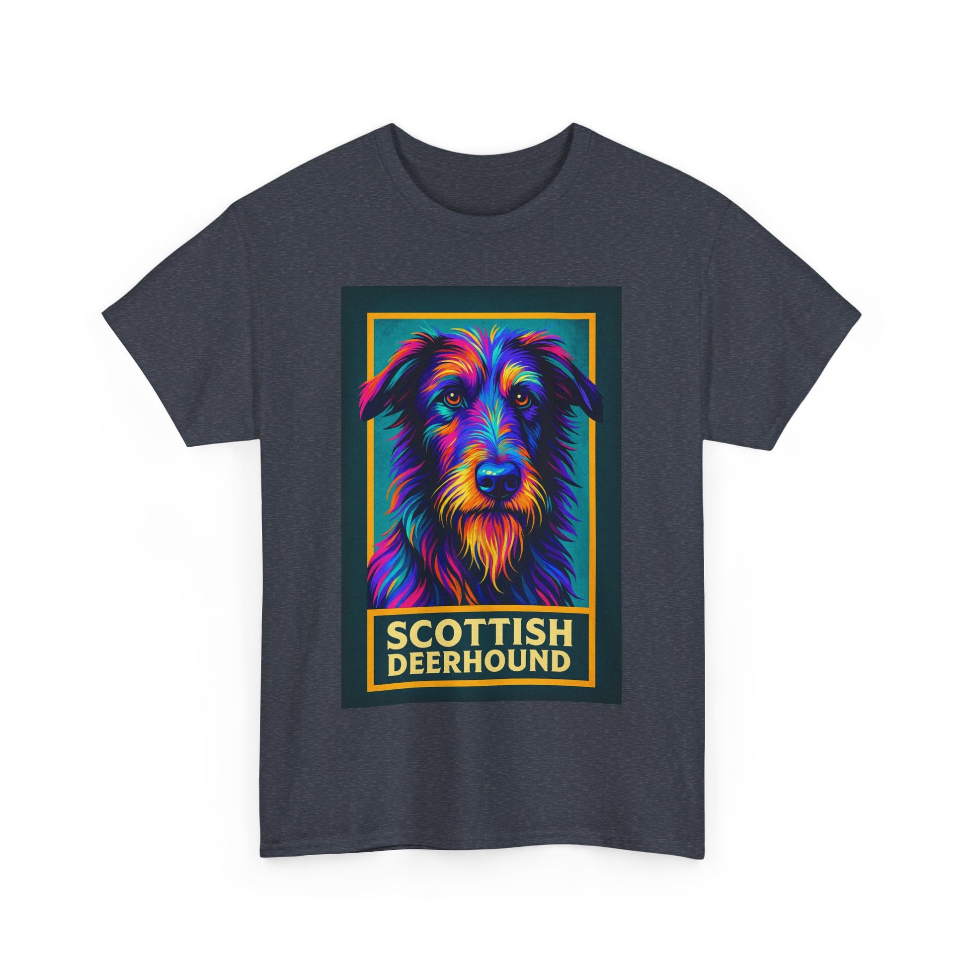 Colorful Scottish Deerhound Unisex Tee, Pet Lover Shirt, Dog Dad Gift, Animal Lover Apparel, Vibrant Cotton Tee for Holidays