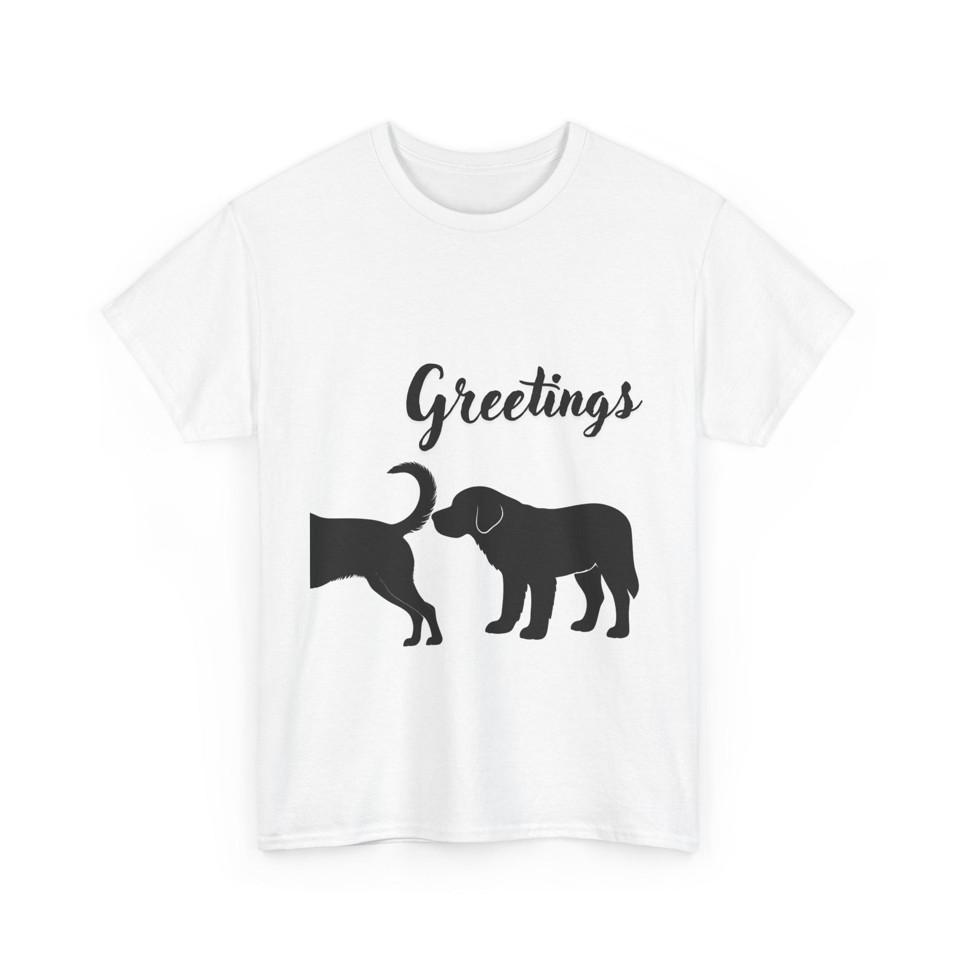 Dog Lovers' Greetings Cotton Tee, Pet Owner Gift, Funny Animal Shirt, Everyday Casual Wear, Ideal for Birthdays & Holidays