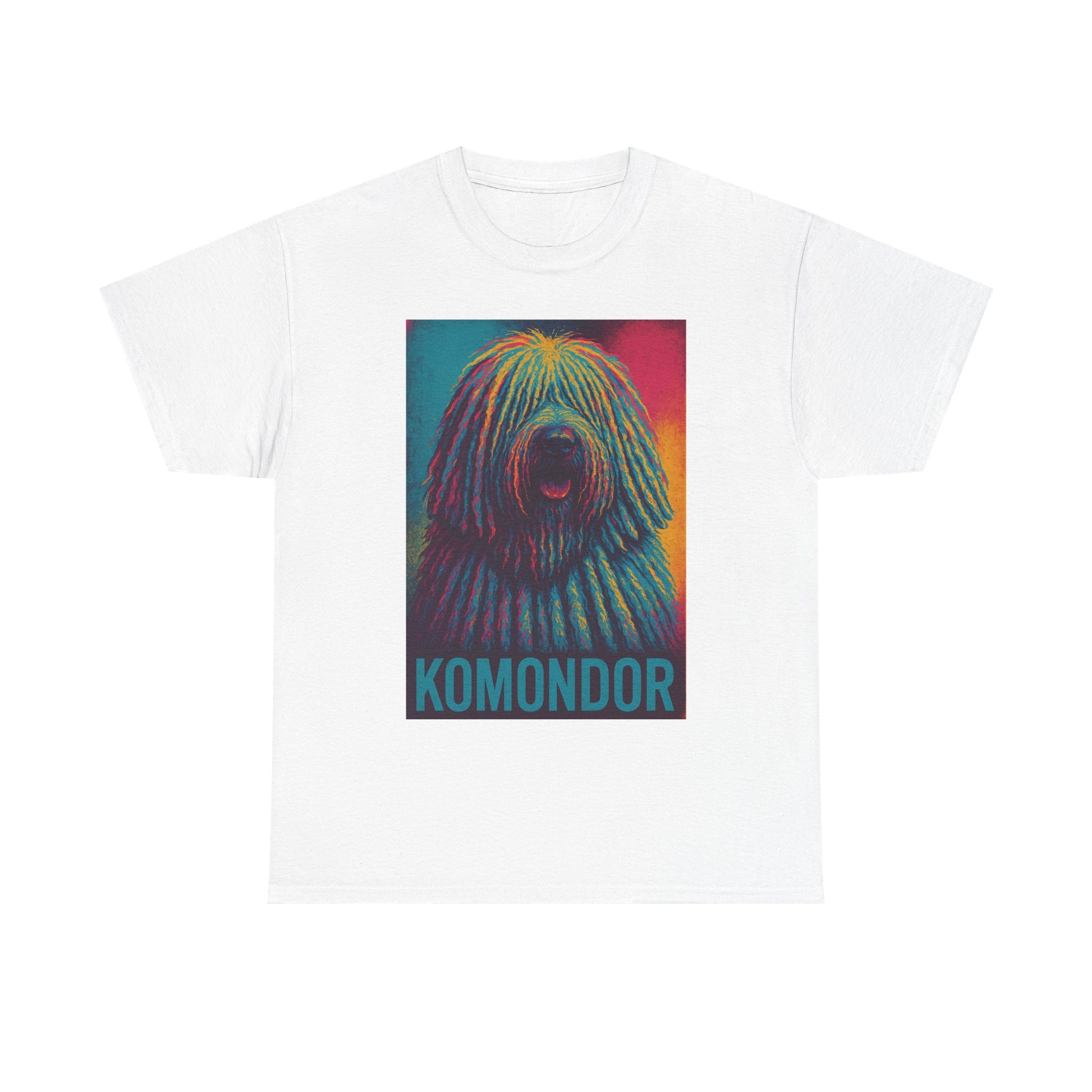 Colorful Komondor Dog Tee - Unisex Heavy Cotton, Pet Lover Gift, Graphic Shirt, Animal Enthusiast Apparel, Unique Dog Breed Shirt
