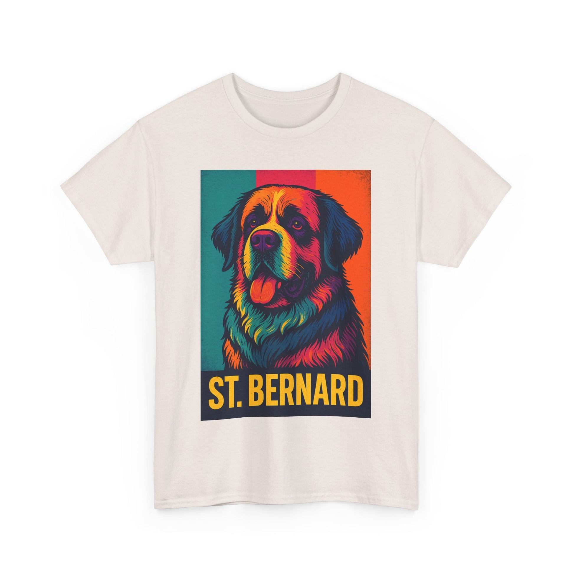 Colorful St. Bernard Unisex Tee, Dog Lover Shirt, Gift for Pet Owners, Casual Wear, Vintage Art T-Shirt, Animal Enthusiast Apparel