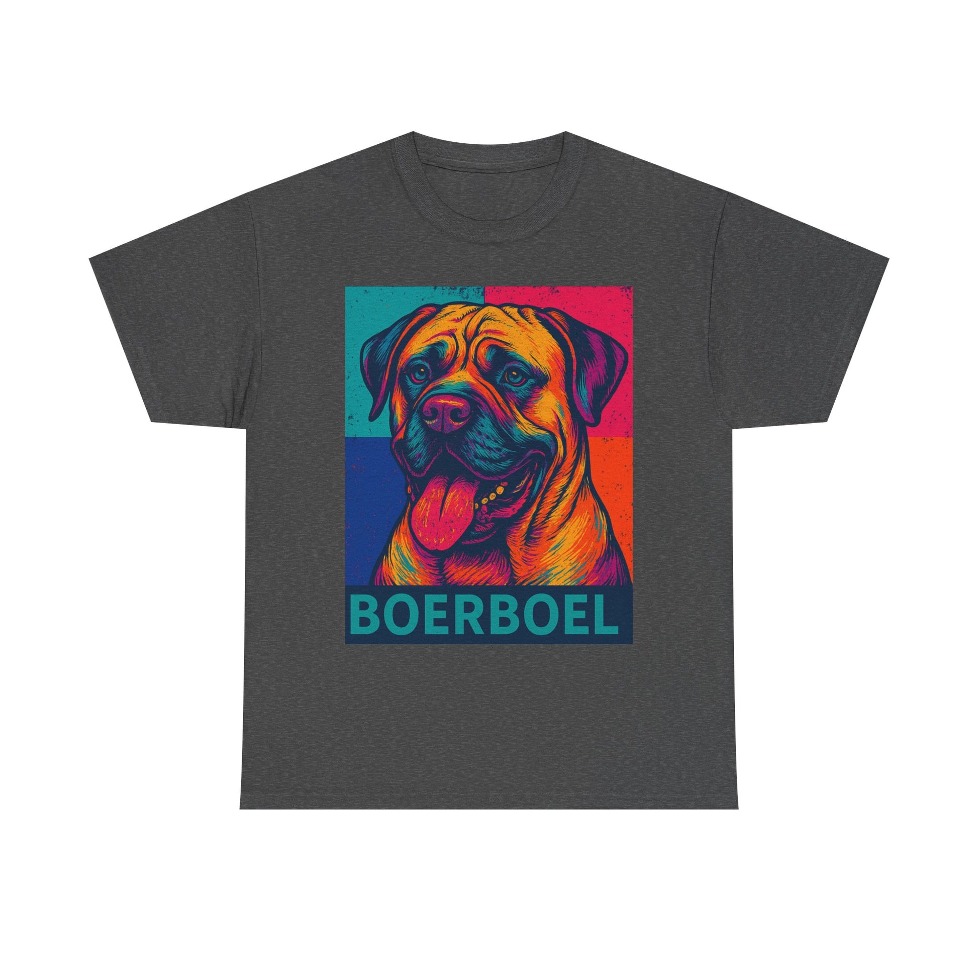 Colorful Boerboel Dog Tee, Unisex Heavy Cotton T-Shirt, Pet Lover Gift, Dog Owner Apparel, Custom Graphic Tee, Fun Animal Art Shirt