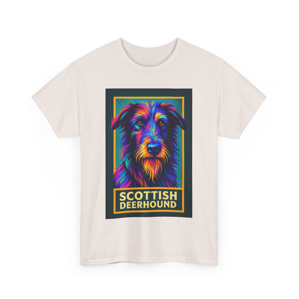 Colorful Scottish Deerhound Unisex Tee, Pet Lover Shirt, Dog Dad Gift, Animal Lover Apparel, Vibrant Cotton Tee for Holidays