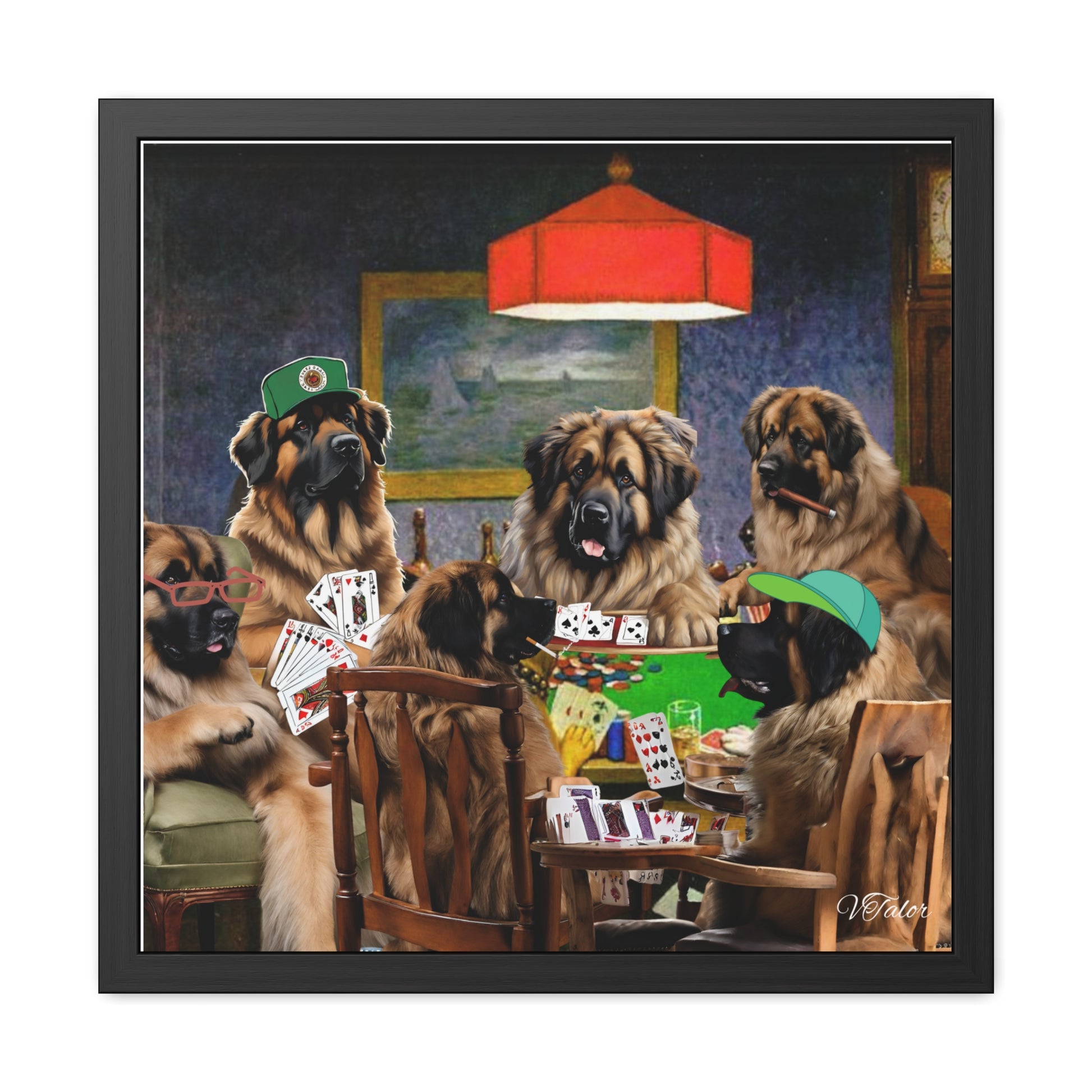 Leonberger Poker Framed Posters