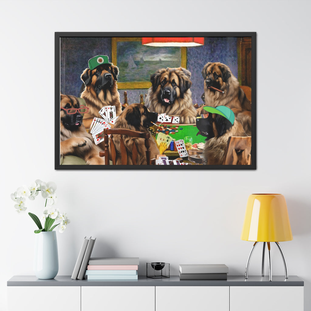 Leonberger Poker Framed Posters