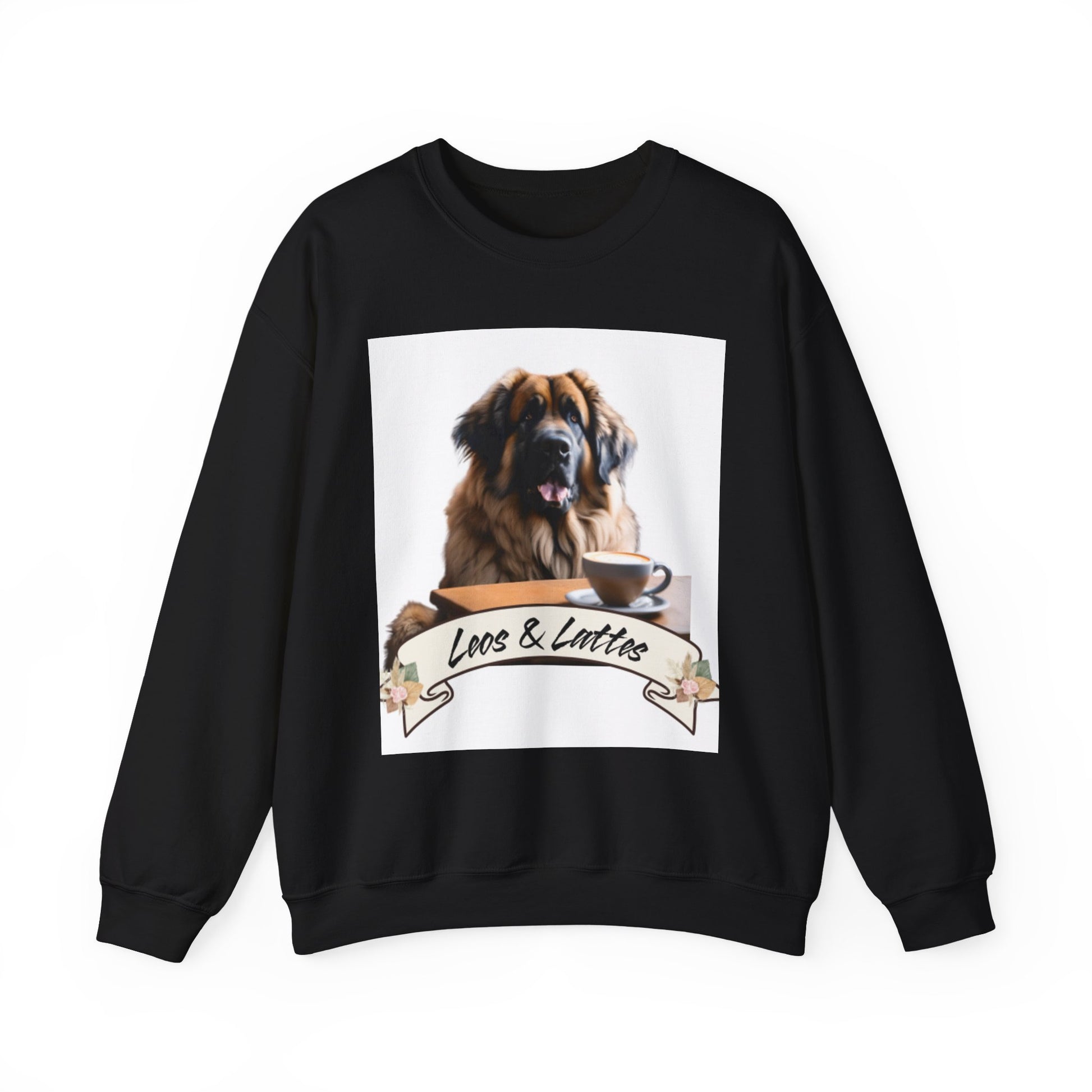 Leos & Lattes  Crewneck Sweatshirt - Perfect Gift for Leonberger Pet Owners