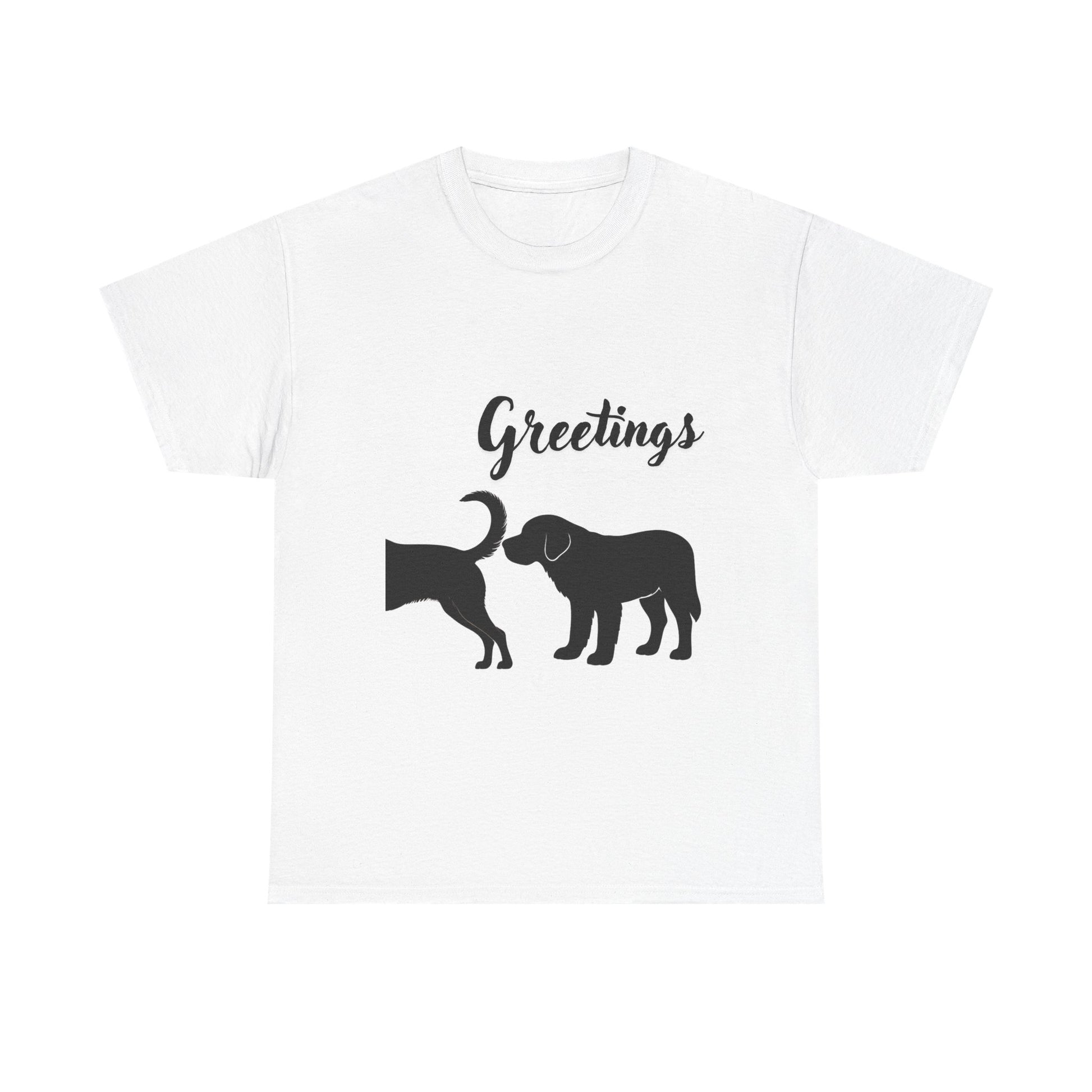 Dog Lovers' Greetings Cotton Tee, Pet Owner Gift, Funny Animal Shirt, Everyday Casual Wear, Ideal for Birthdays & Holidays