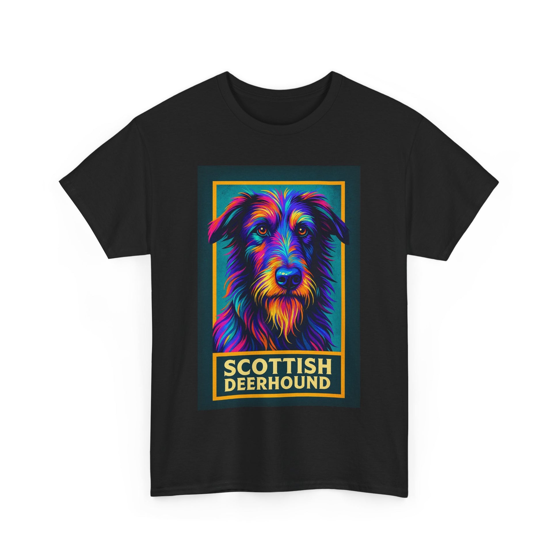 Colorful Scottish Deerhound Unisex Tee, Pet Lover Shirt, Dog Dad Gift, Animal Lover Apparel, Vibrant Cotton Tee for Holidays