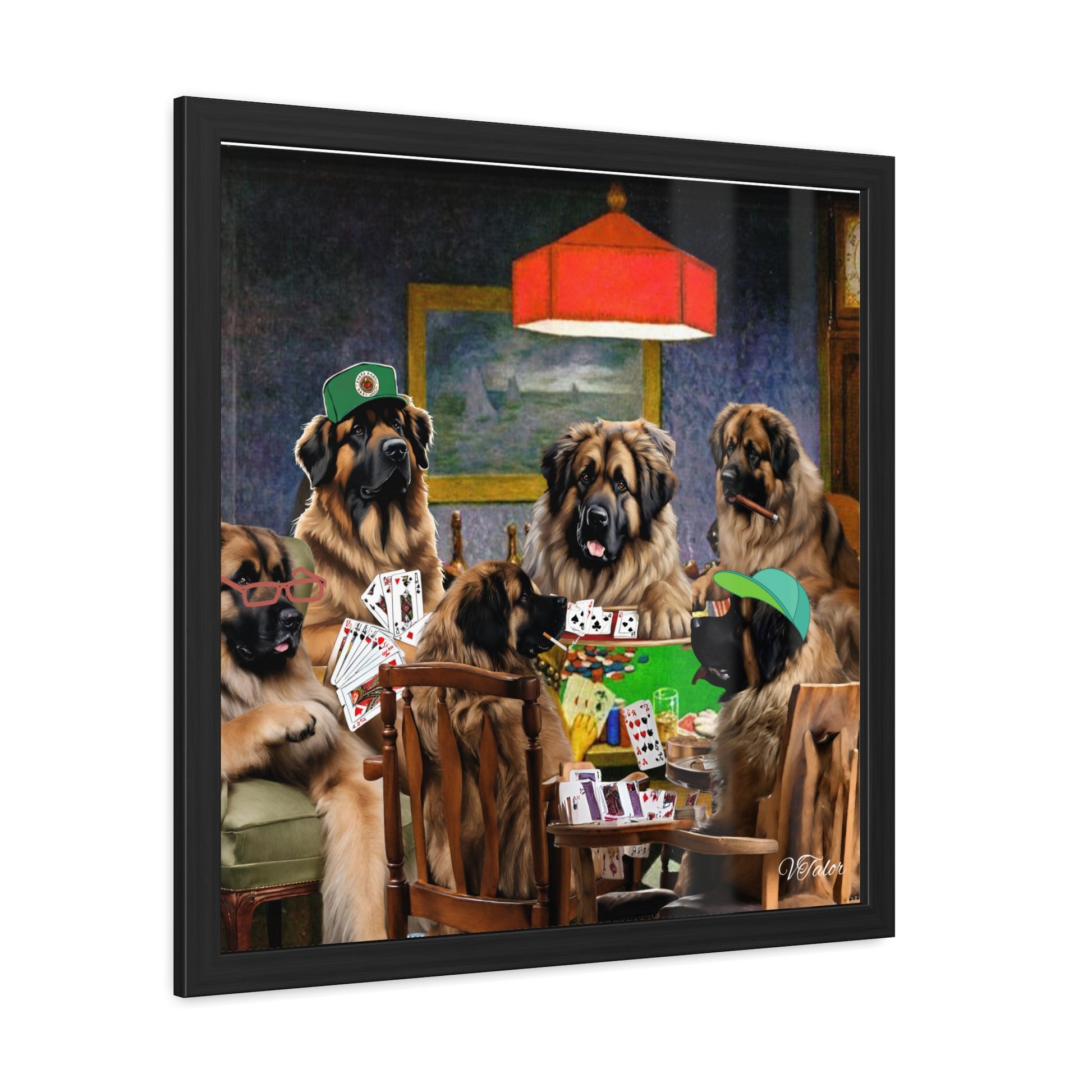 Leonberger Poker Framed Posters