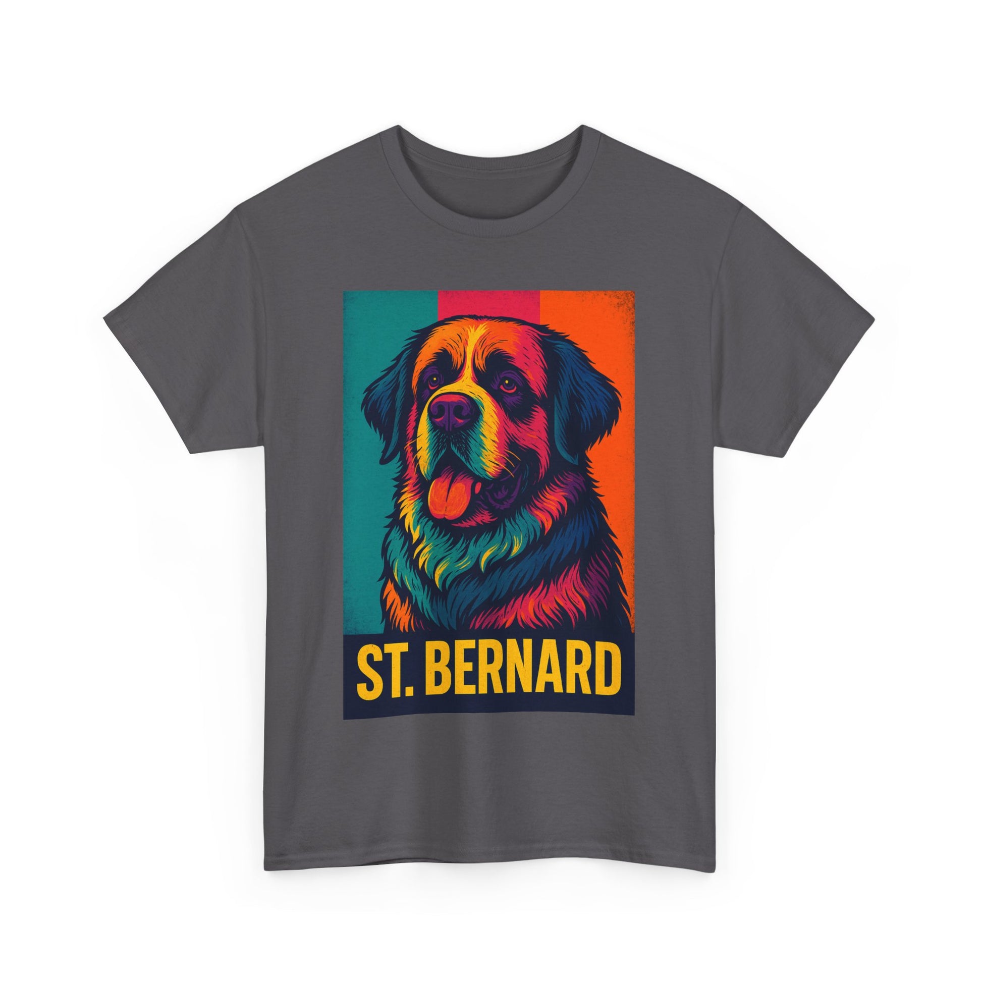 Colorful St. Bernard Unisex Tee, Dog Lover Shirt, Gift for Pet Owners, Casual Wear, Vintage Art T-Shirt, Animal Enthusiast Apparel