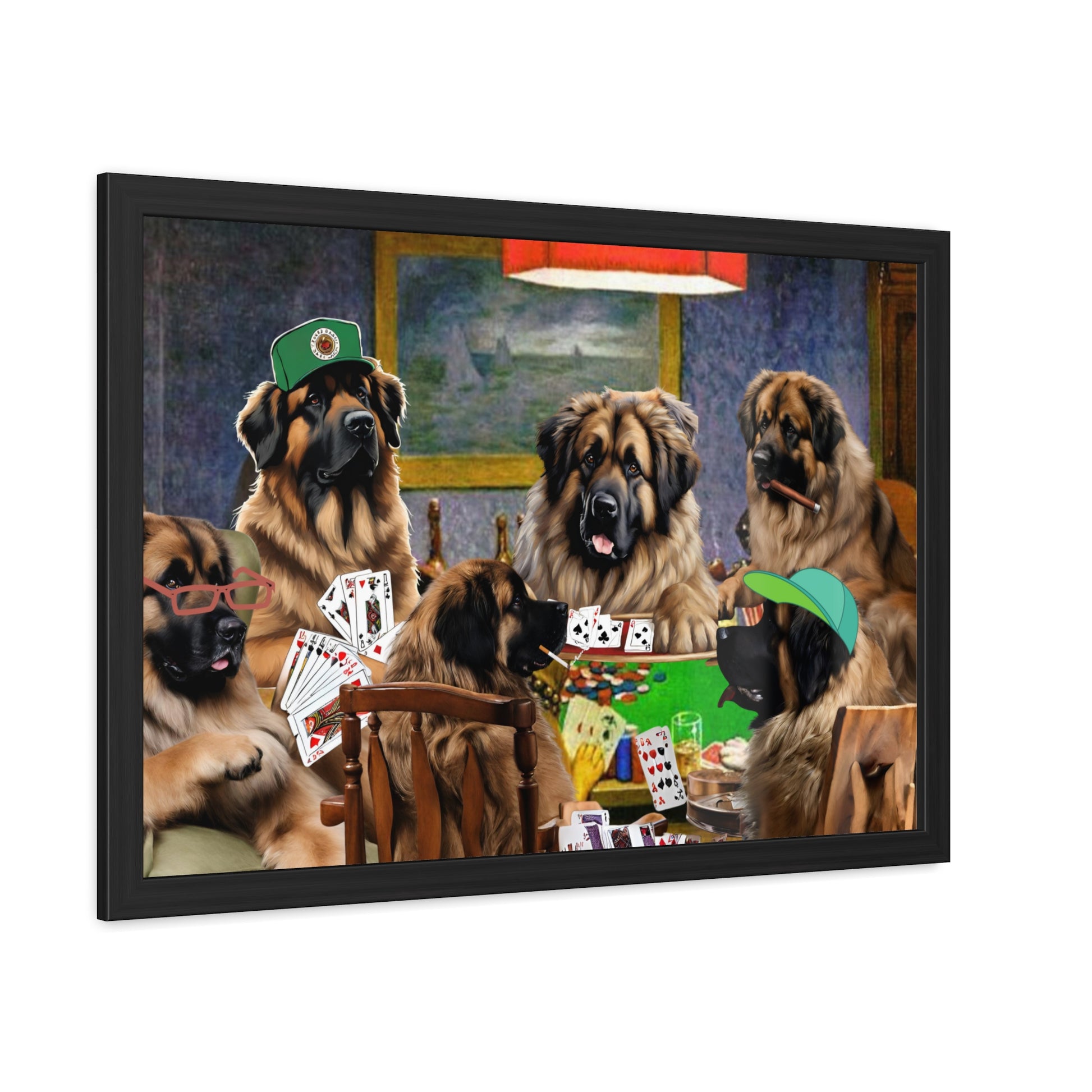 Leonberger Poker Framed Posters
