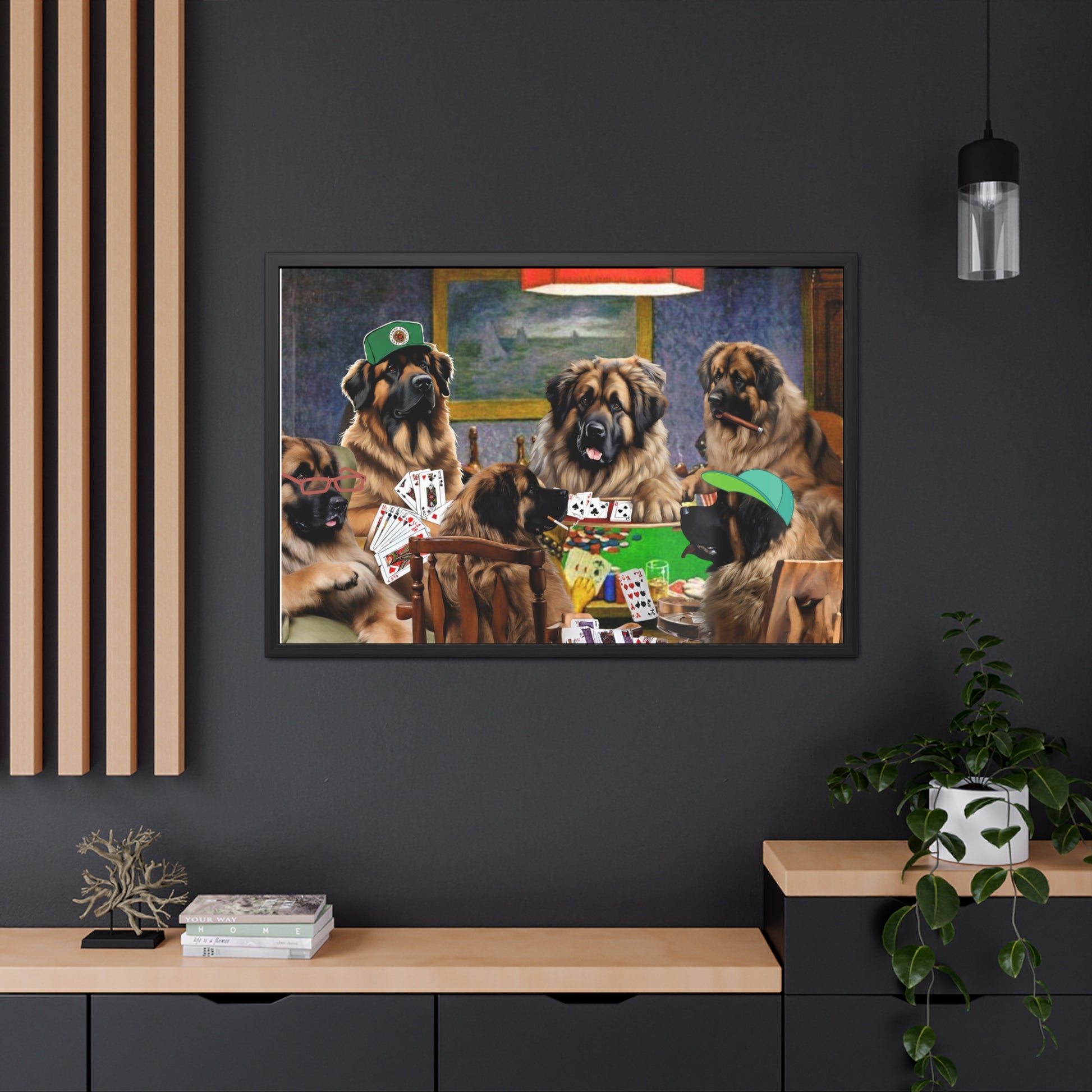 Leonberger Poker Framed Posters