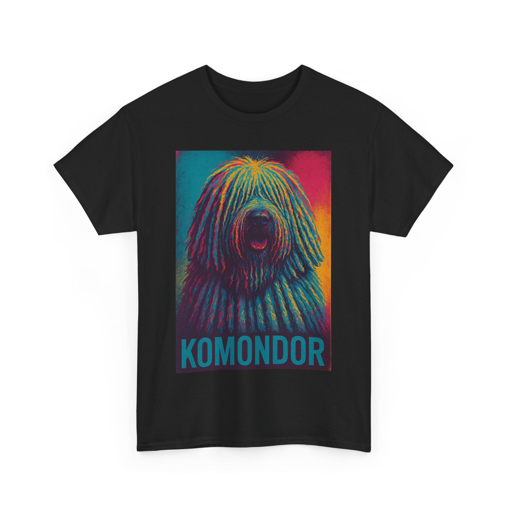 Colorful Komondor Dog Tee - Unisex Heavy Cotton, Pet Lover Gift, Graphic Shirt, Animal Enthusiast Apparel, Unique Dog Breed Shirt