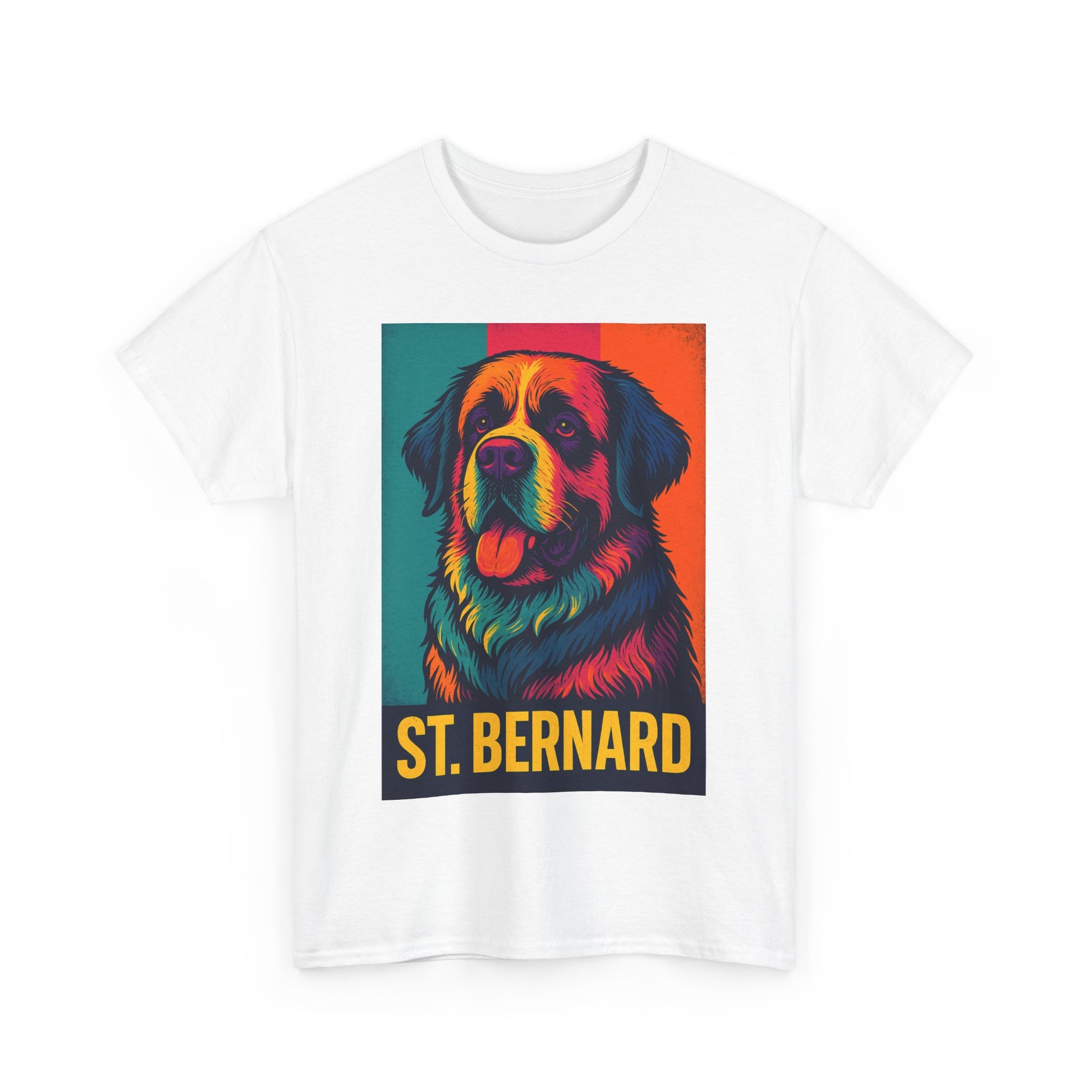 Colorful St. Bernard Unisex Tee, Dog Lover Shirt, Gift for Pet Owners, Casual Wear, Vintage Art T-Shirt, Animal Enthusiast Apparel