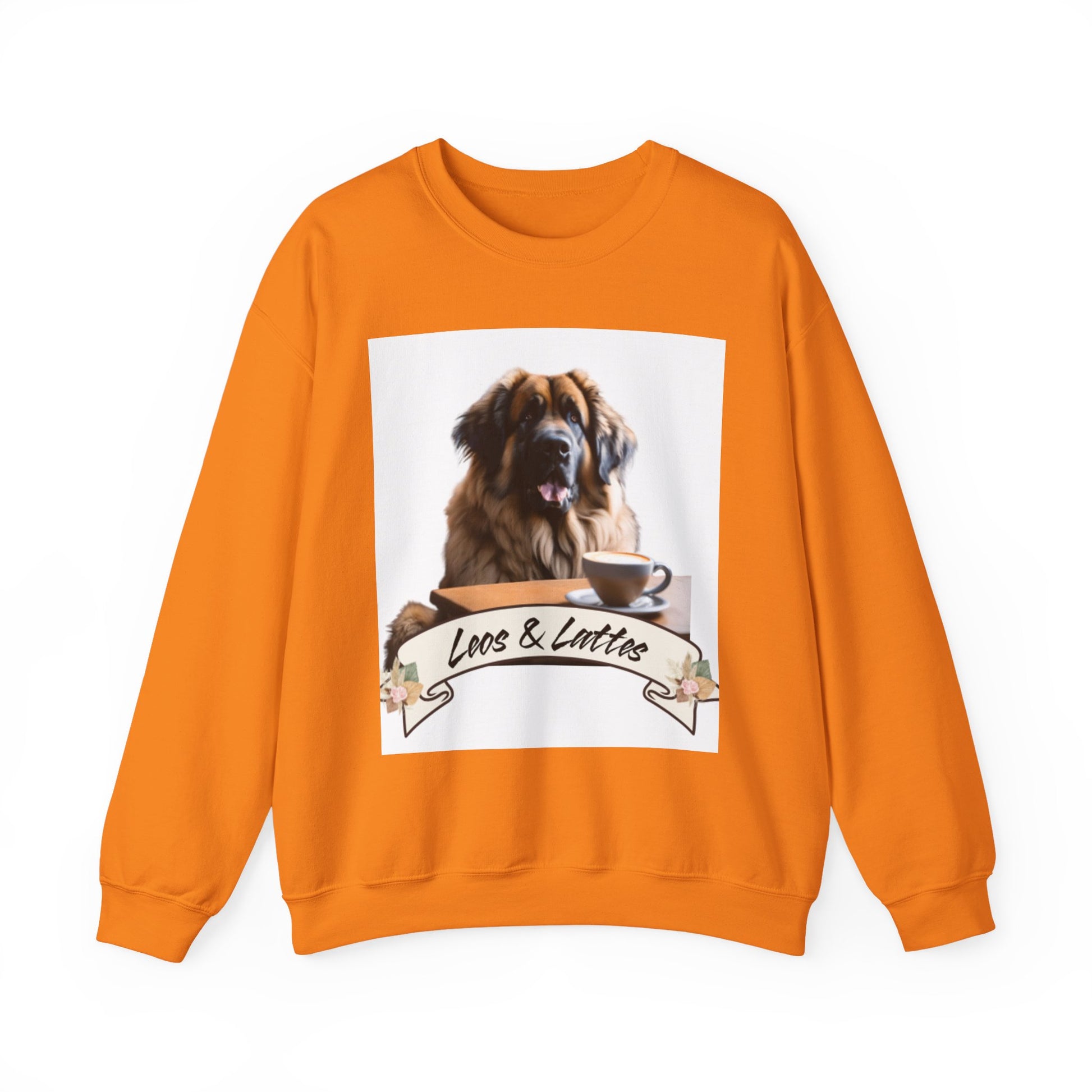 Leos & Lattes  Crewneck Sweatshirt - Perfect Gift for Leonberger Pet Owners