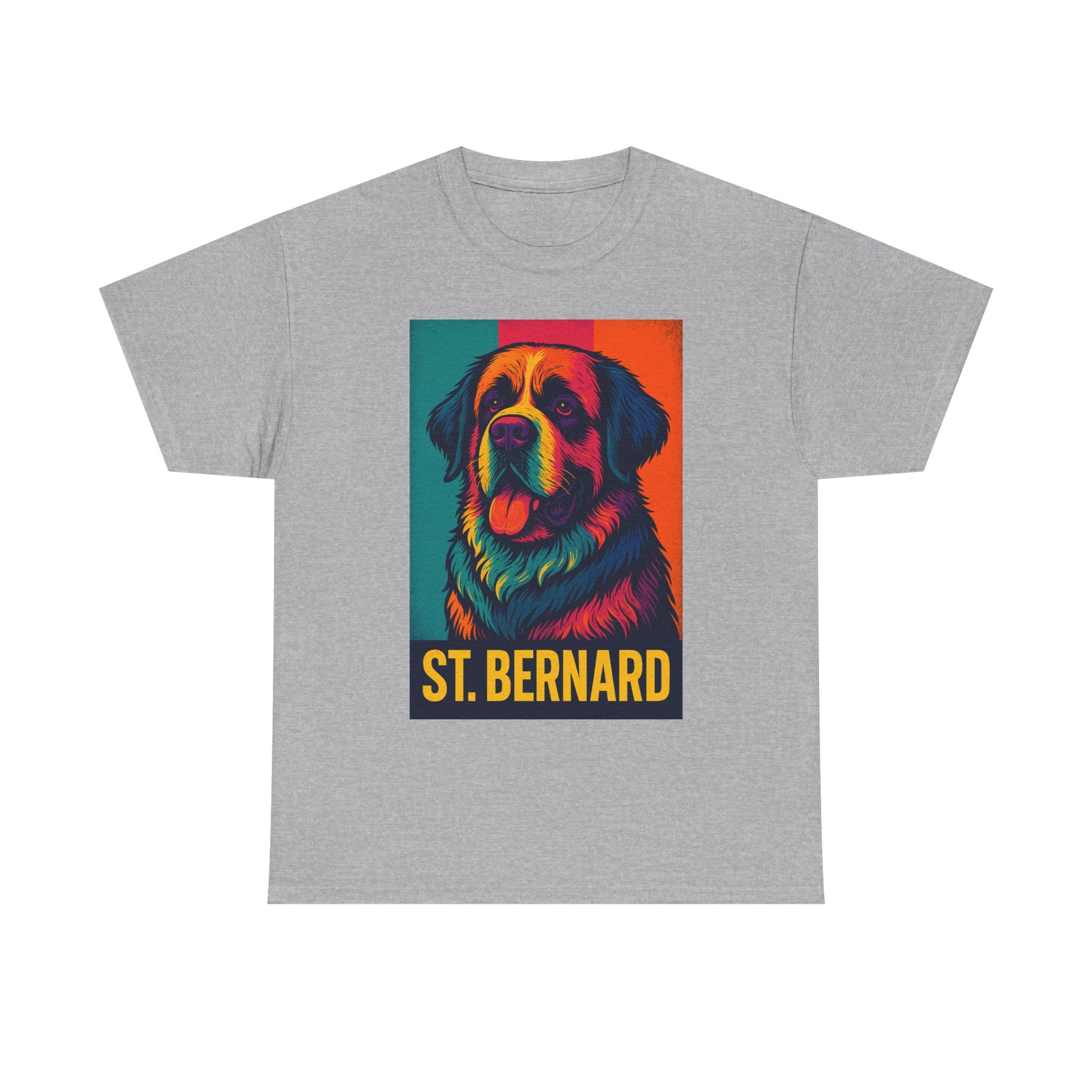 Colorful St. Bernard Unisex Tee, Dog Lover Shirt, Gift for Pet Owners, Casual Wear, Vintage Art T-Shirt, Animal Enthusiast Apparel