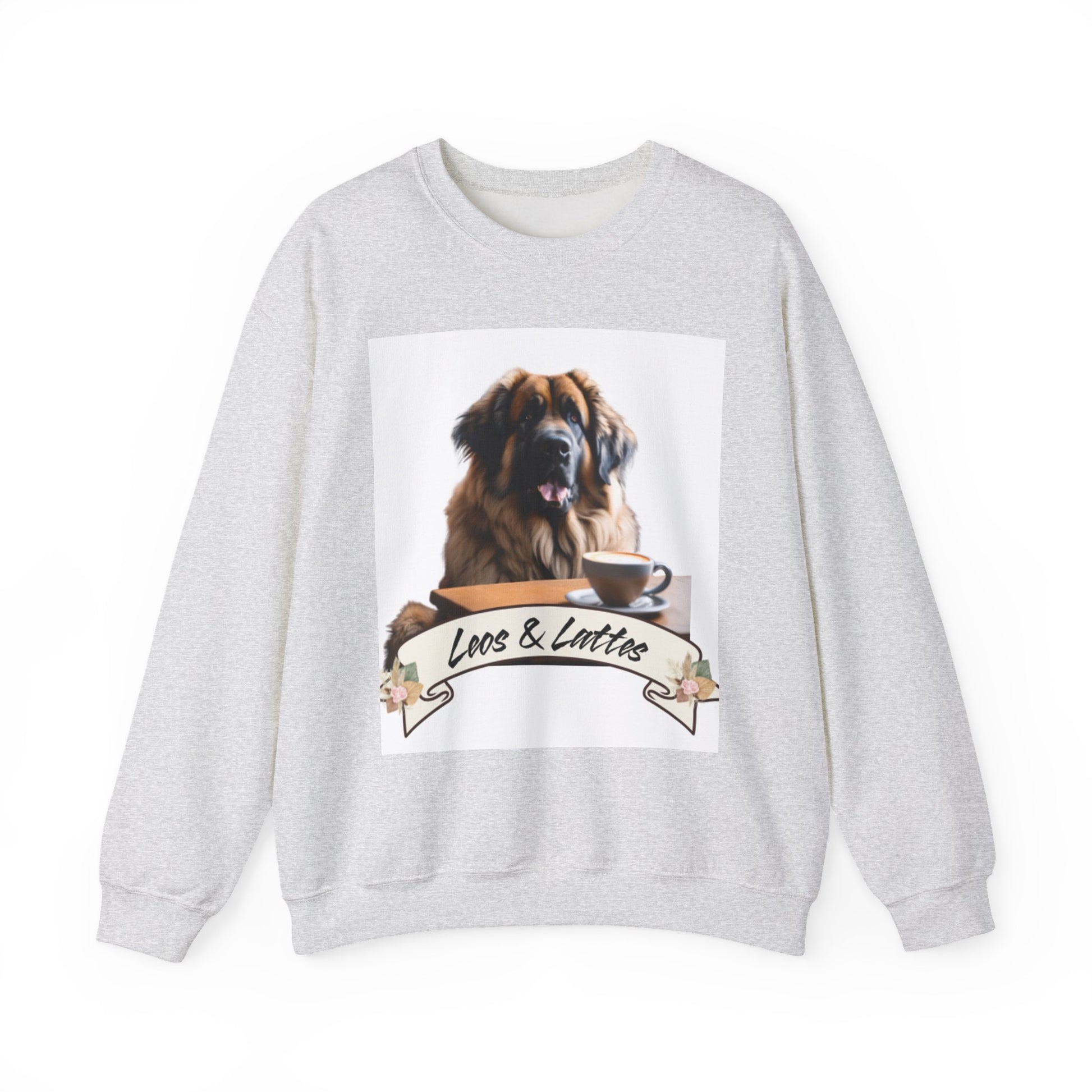 Leos & Lattes  Crewneck Sweatshirt - Perfect Gift for Leonberger Pet Owners
