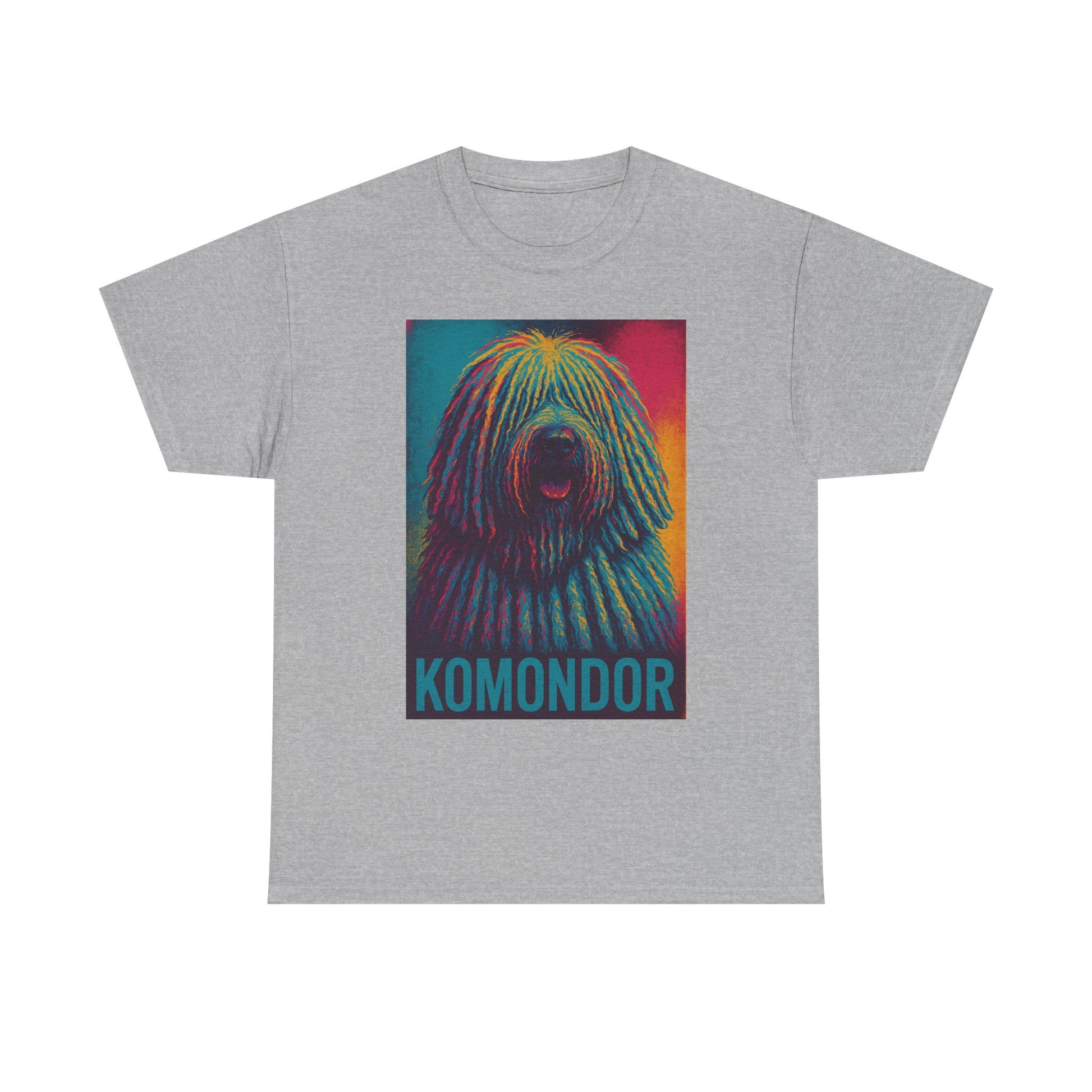 Colorful Komondor Dog Tee - Unisex Heavy Cotton, Pet Lover Gift, Graphic Shirt, Animal Enthusiast Apparel, Unique Dog Breed Shirt