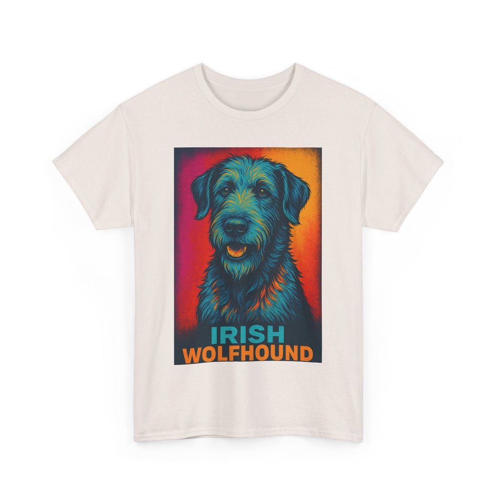 Irish Wolfhound Unisex Cotton Tee, Dog Lover Shirt, Pet Owner Gift, Animal Portrait Tee, Unique Gifts for Dog Lovers, Graphic Tee