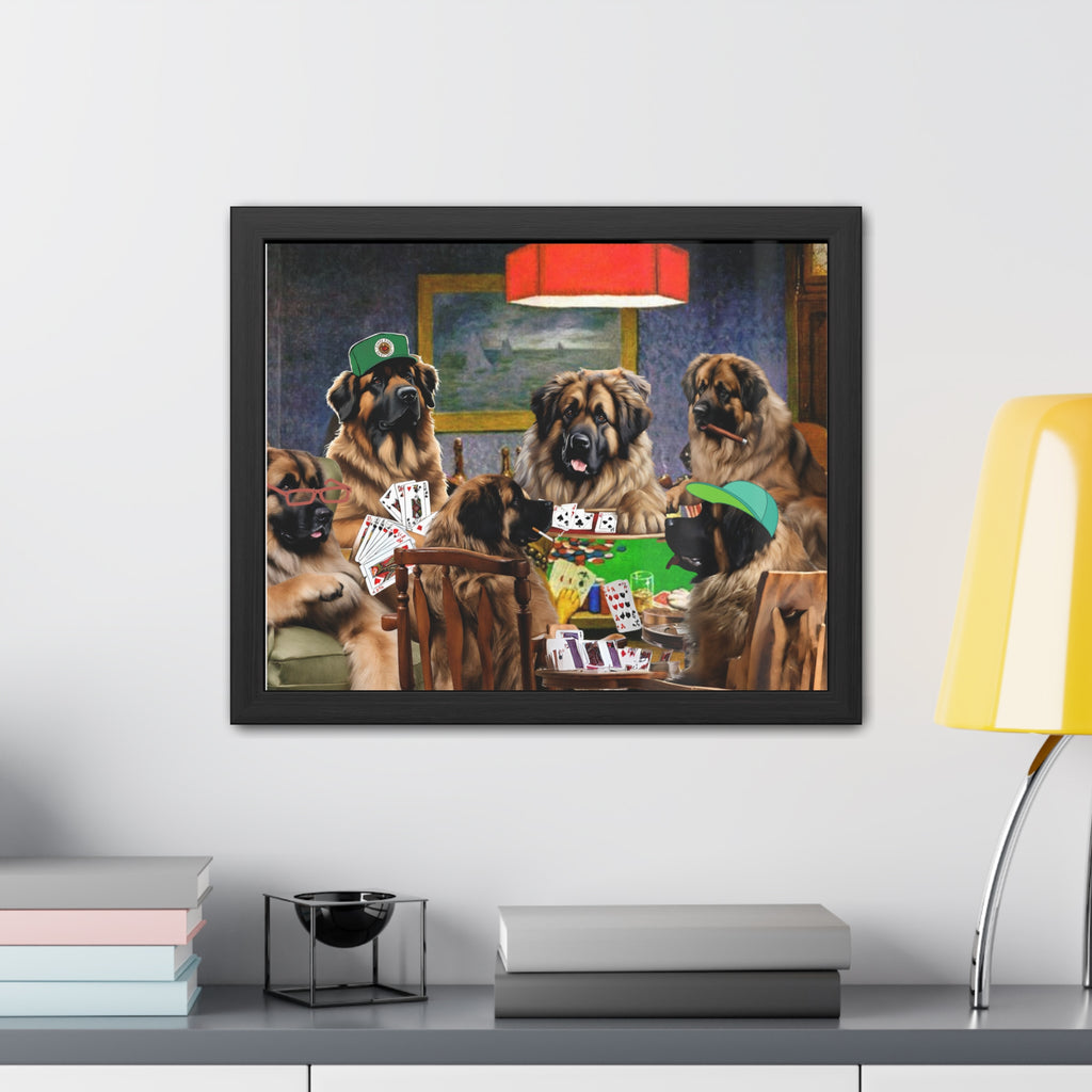 Leonberger Poker Framed Posters