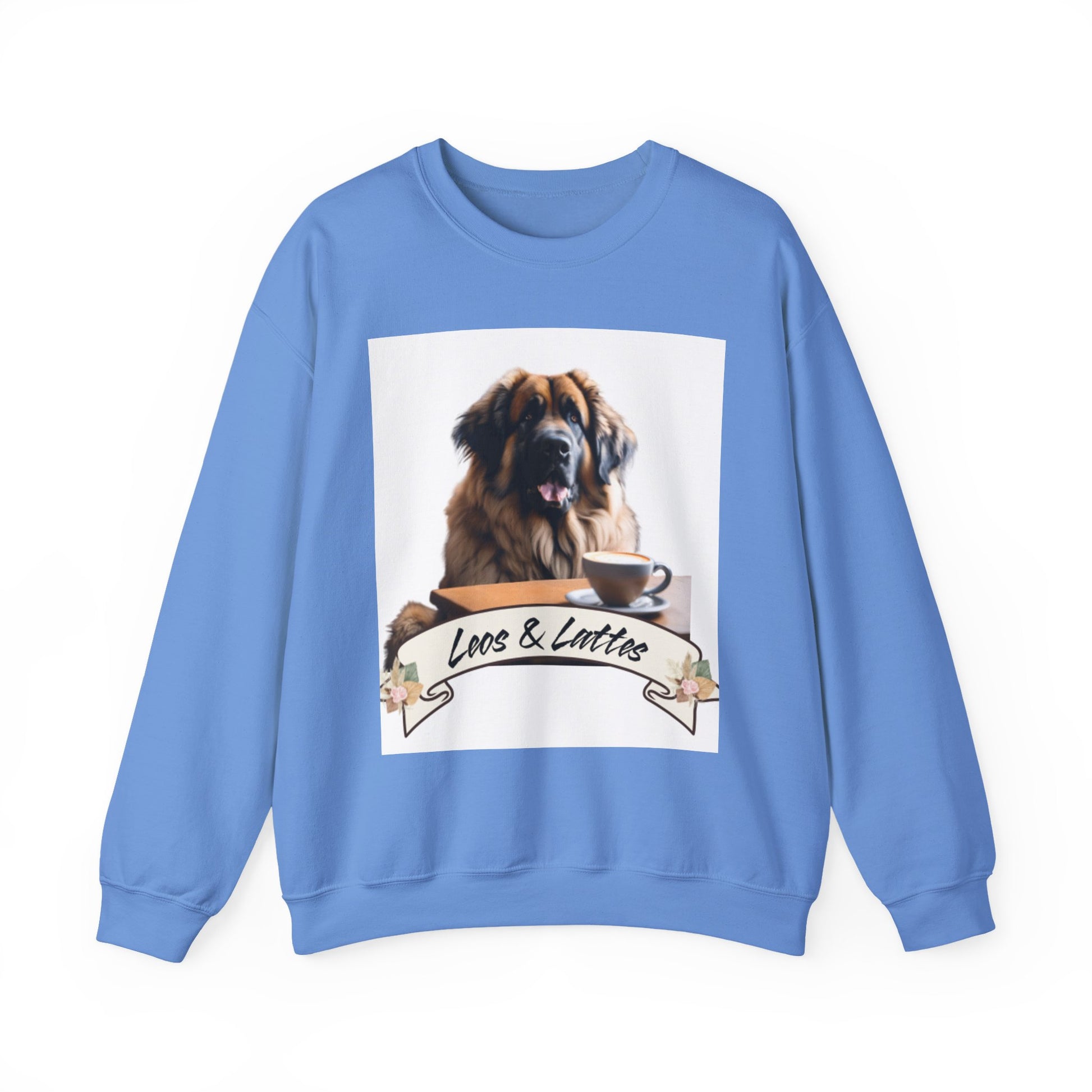 Leos & Lattes  Crewneck Sweatshirt - Perfect Gift for Leonberger Pet Owners