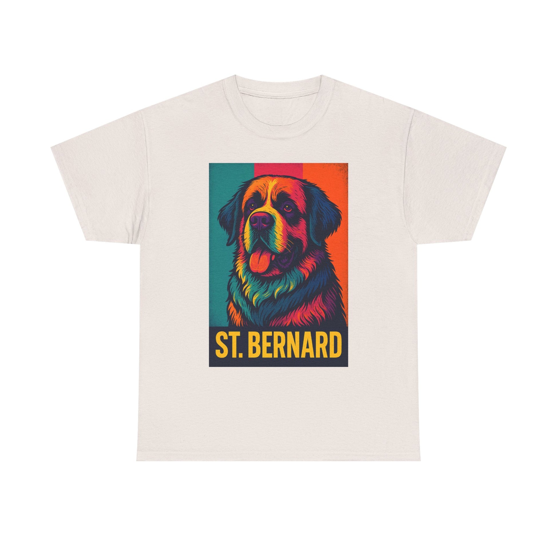 Colorful St. Bernard Unisex Tee, Dog Lover Shirt, Gift for Pet Owners, Casual Wear, Vintage Art T-Shirt, Animal Enthusiast Apparel
