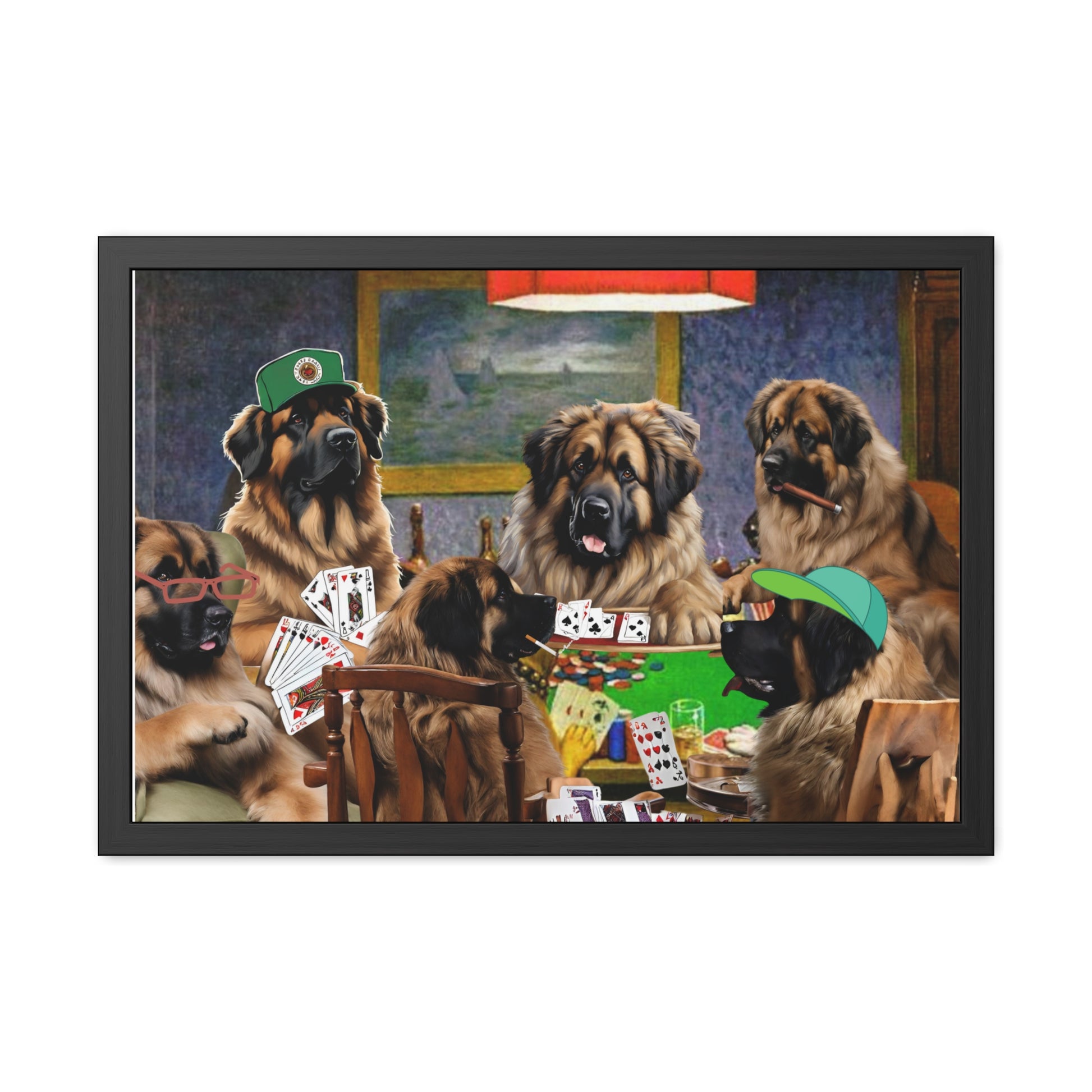 Leonberger Poker Framed Posters