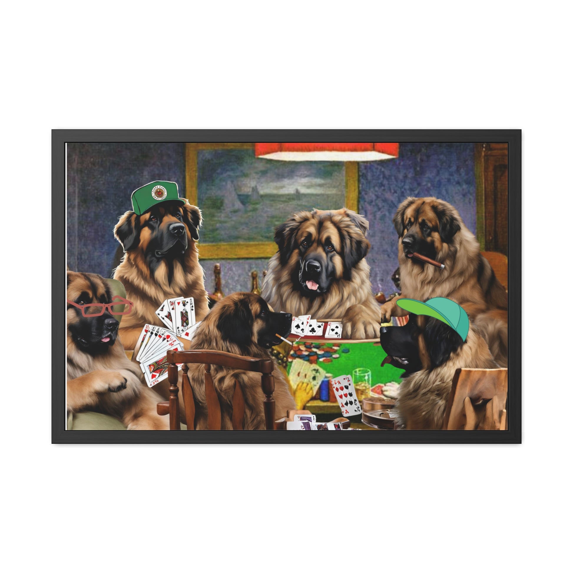 Leonberger Poker Framed Posters