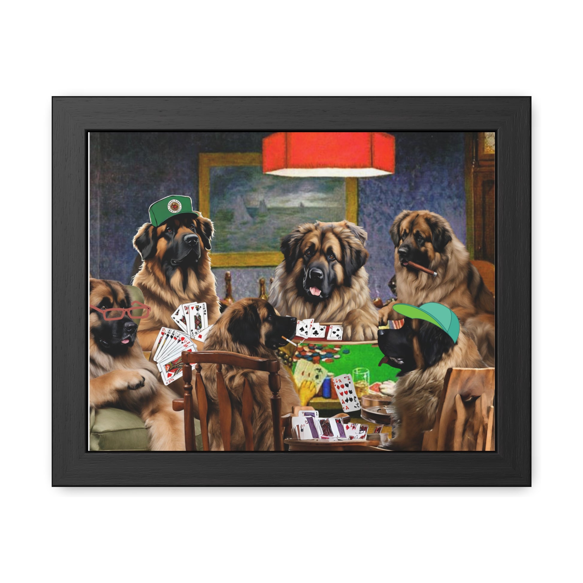 Leonberger Poker Framed Posters