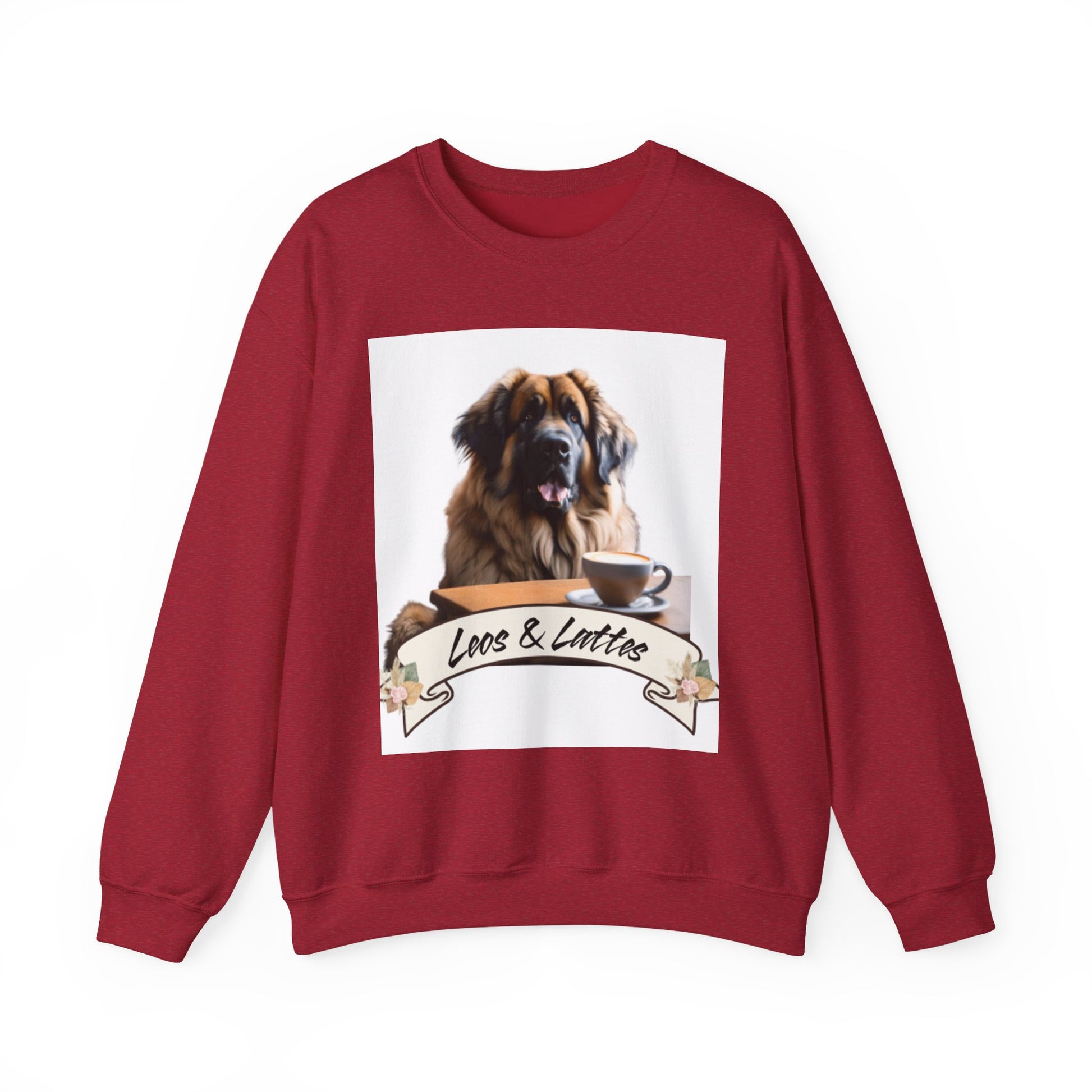 Leos & Lattes  Crewneck Sweatshirt - Perfect Gift for Leonberger Pet Owners
