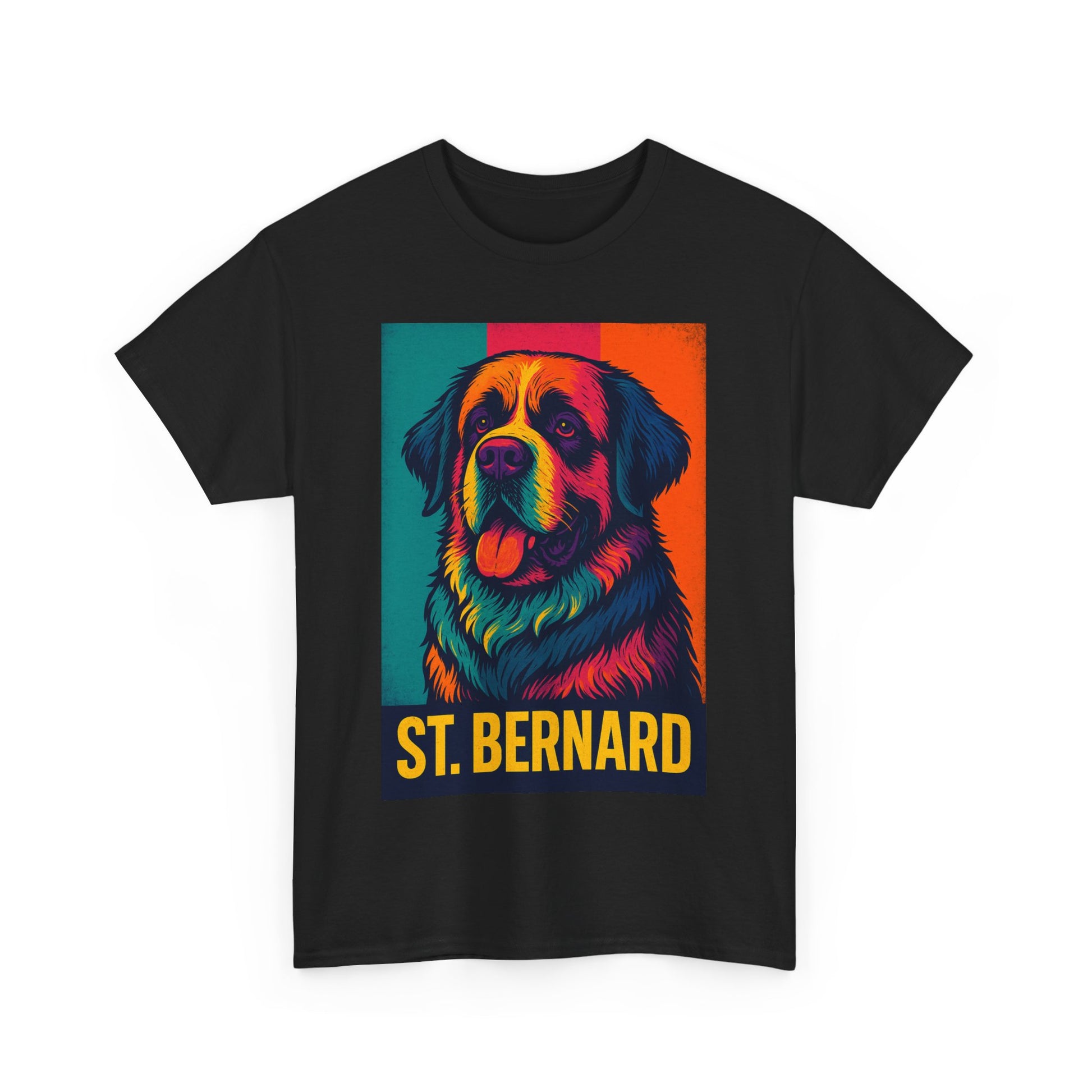 Colorful St. Bernard Unisex Tee, Dog Lover Shirt, Gift for Pet Owners, Casual Wear, Vintage Art T-Shirt, Animal Enthusiast Apparel
