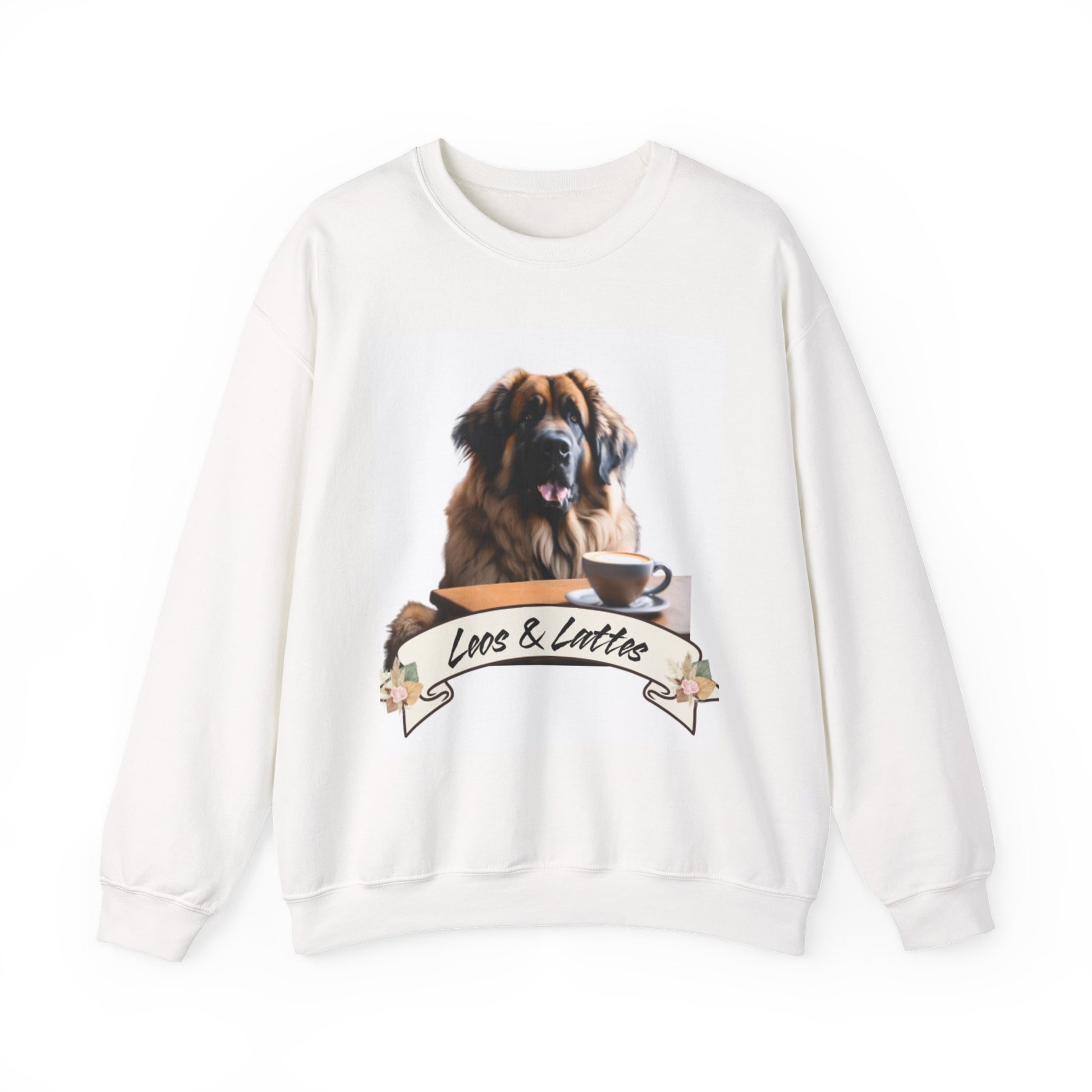 Leos & Lattes  Crewneck Sweatshirt - Perfect Gift for Leonberger Pet Owners