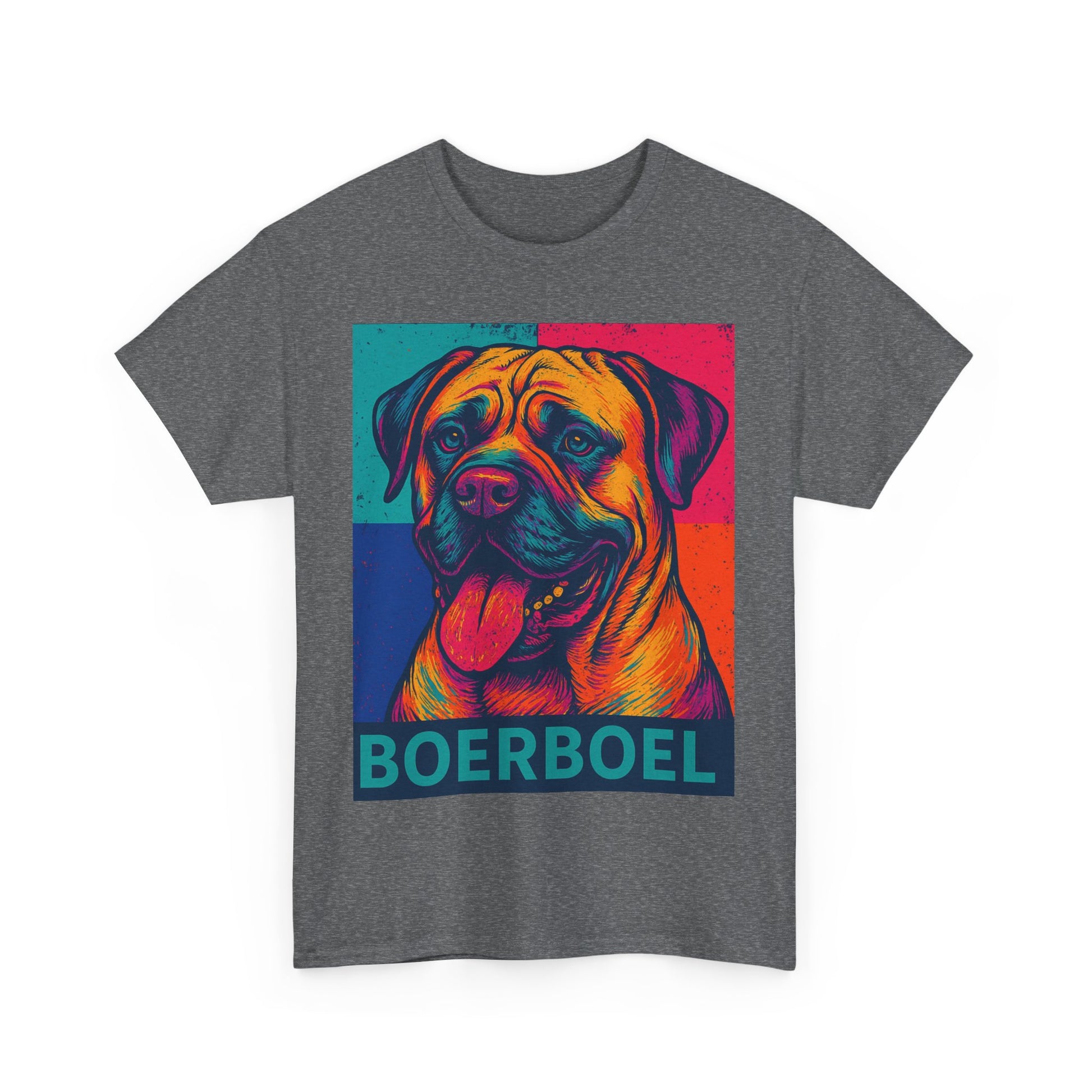 Colorful Boerboel Dog Tee, Unisex Heavy Cotton T-Shirt, Pet Lover Gift, Dog Owner Apparel, Custom Graphic Tee, Fun Animal Art Shirt