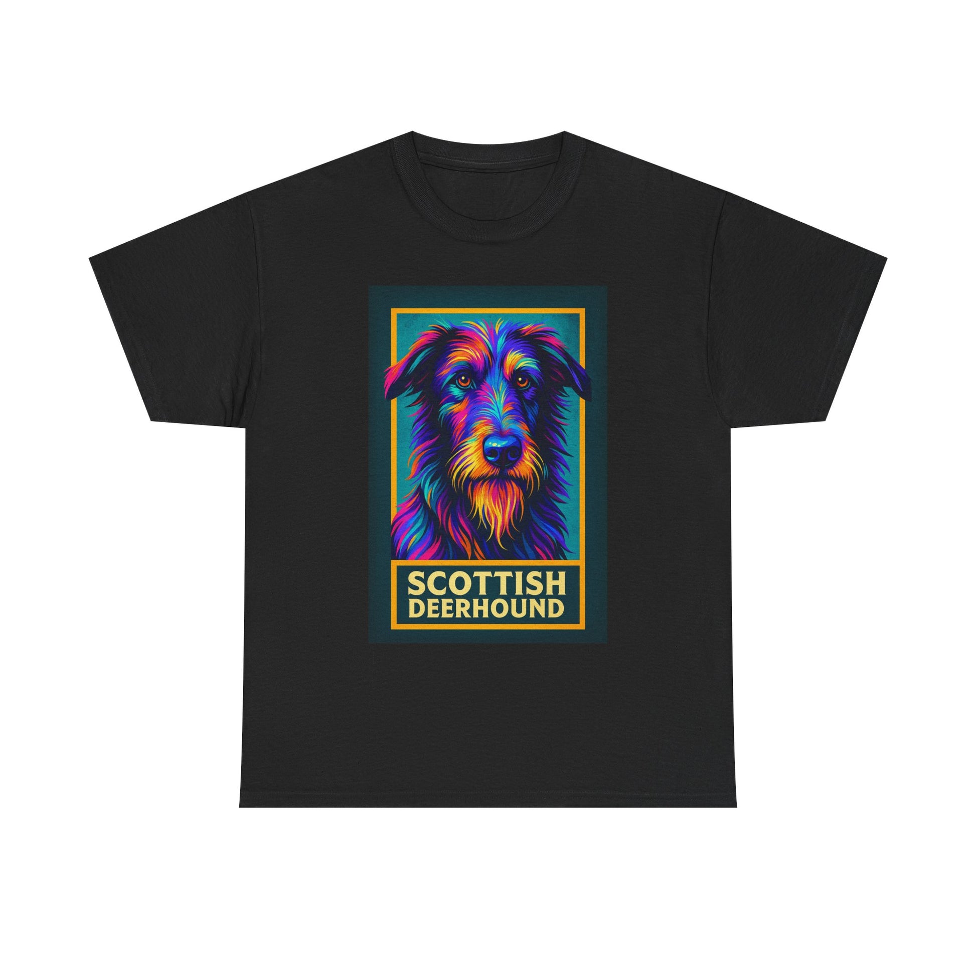 Colorful Scottish Deerhound Unisex Tee, Pet Lover Shirt, Dog Dad Gift, Animal Lover Apparel, Vibrant Cotton Tee for Holidays