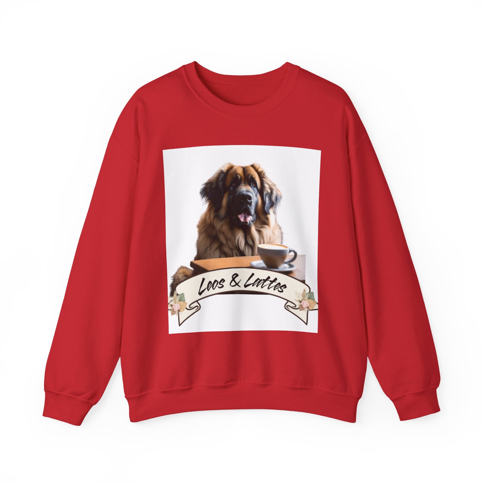 Leos & Lattes  Crewneck Sweatshirt - Perfect Gift for Leonberger Pet Owners