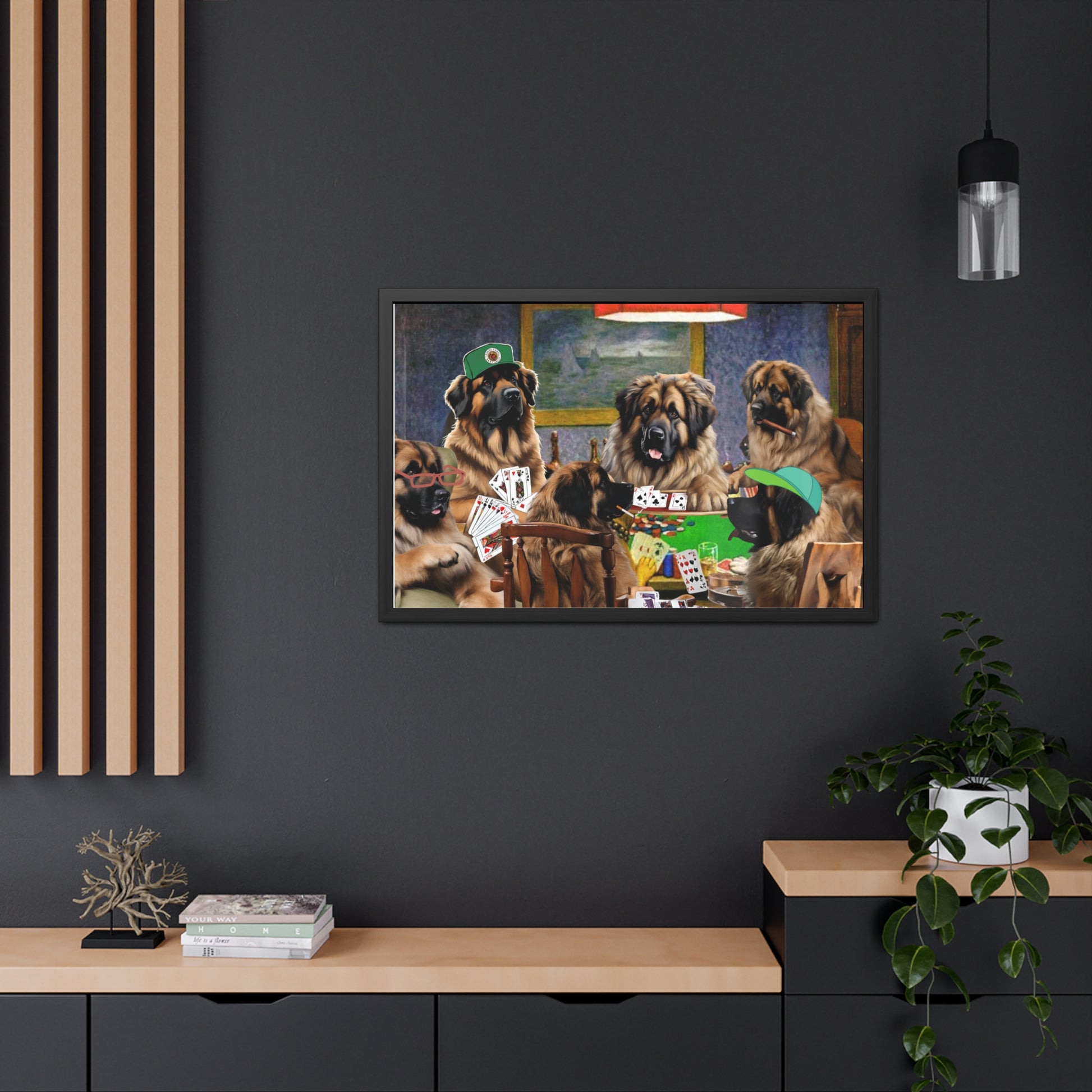 Leonberger Poker Framed Posters