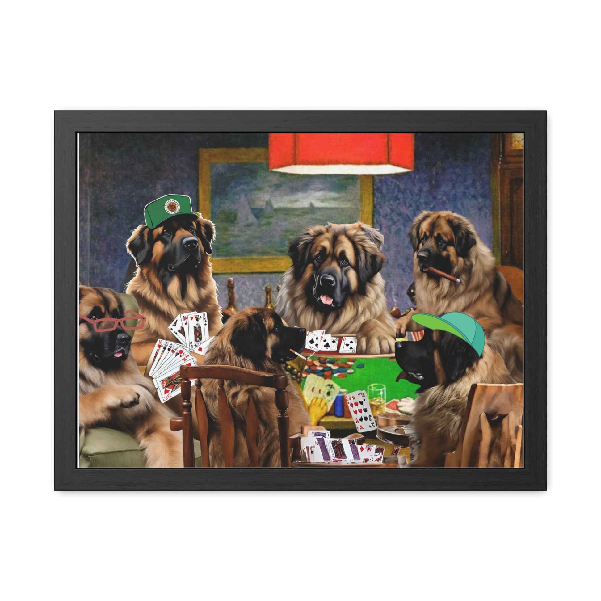 Leonberger Poker Framed Posters