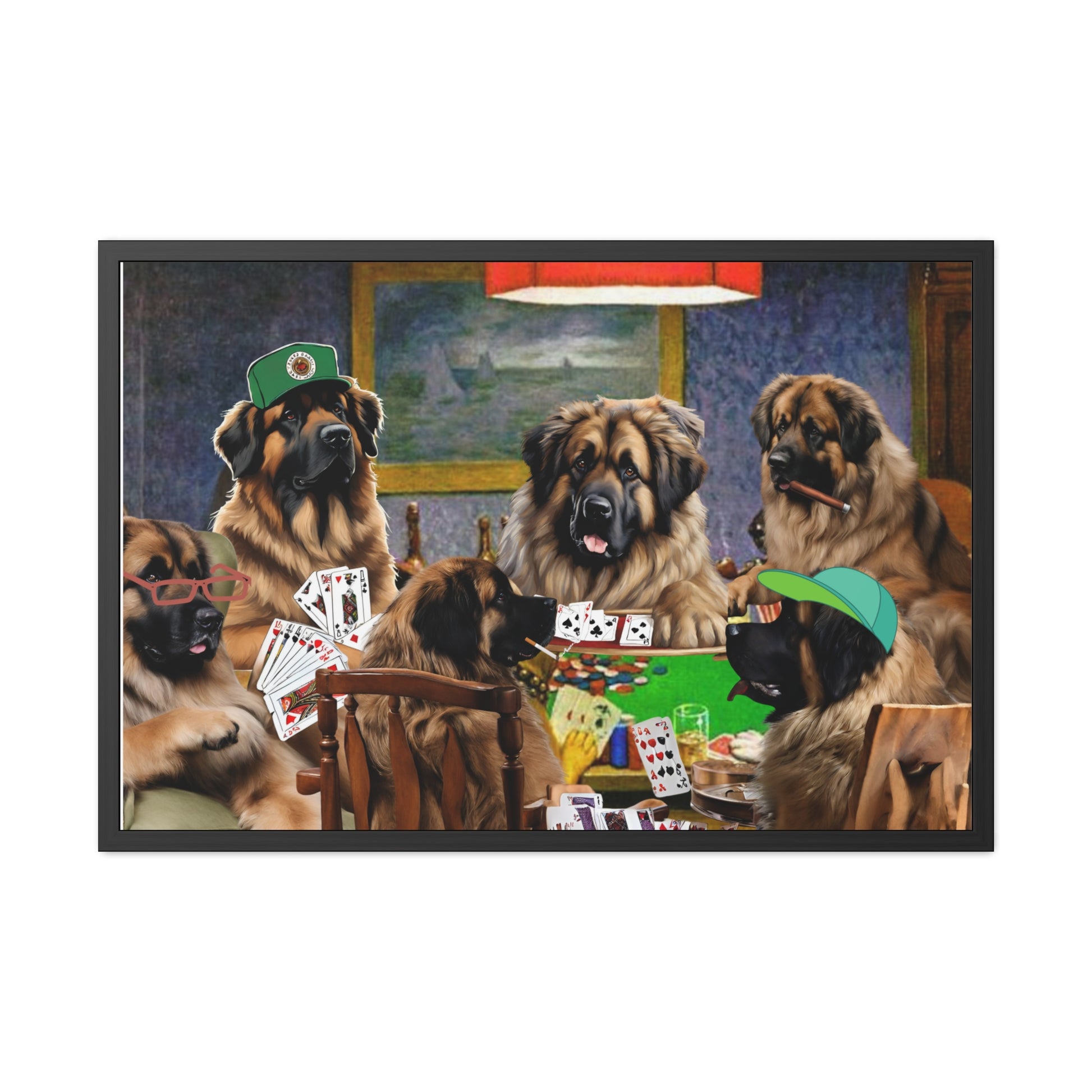 Leonberger Poker Framed Posters
