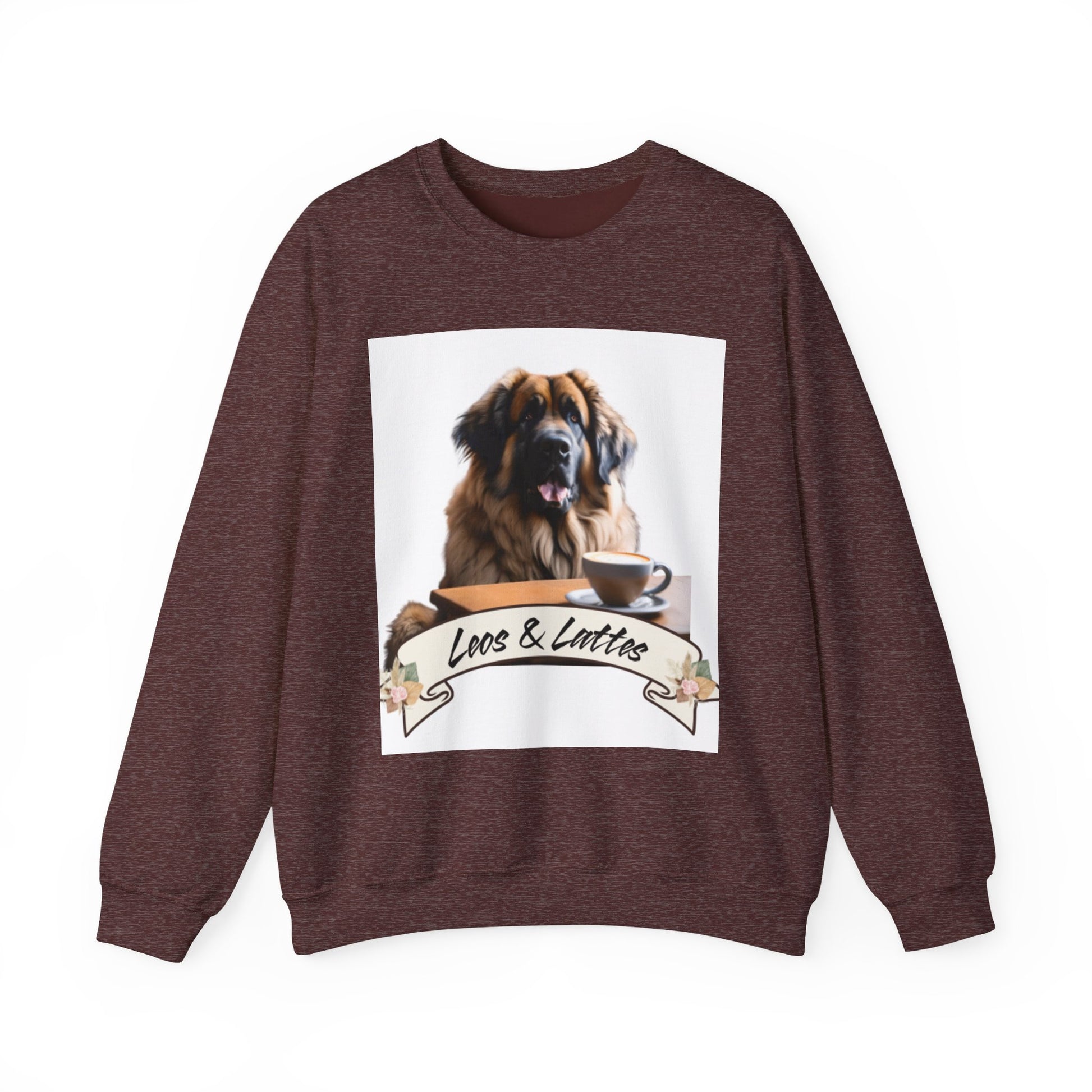 Leos & Lattes  Crewneck Sweatshirt - Perfect Gift for Leonberger Pet Owners