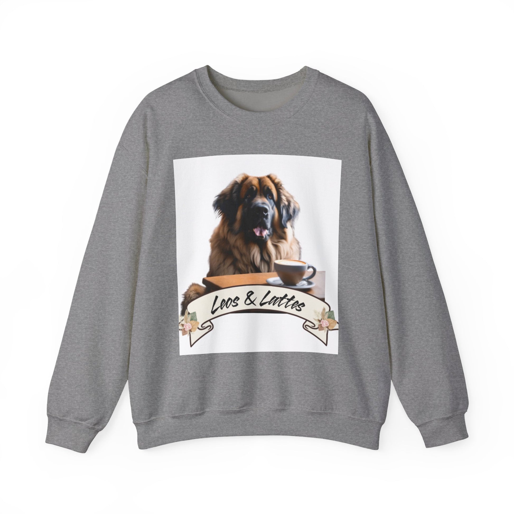Leos & Lattes  Crewneck Sweatshirt - Perfect Gift for Leonberger Pet Owners