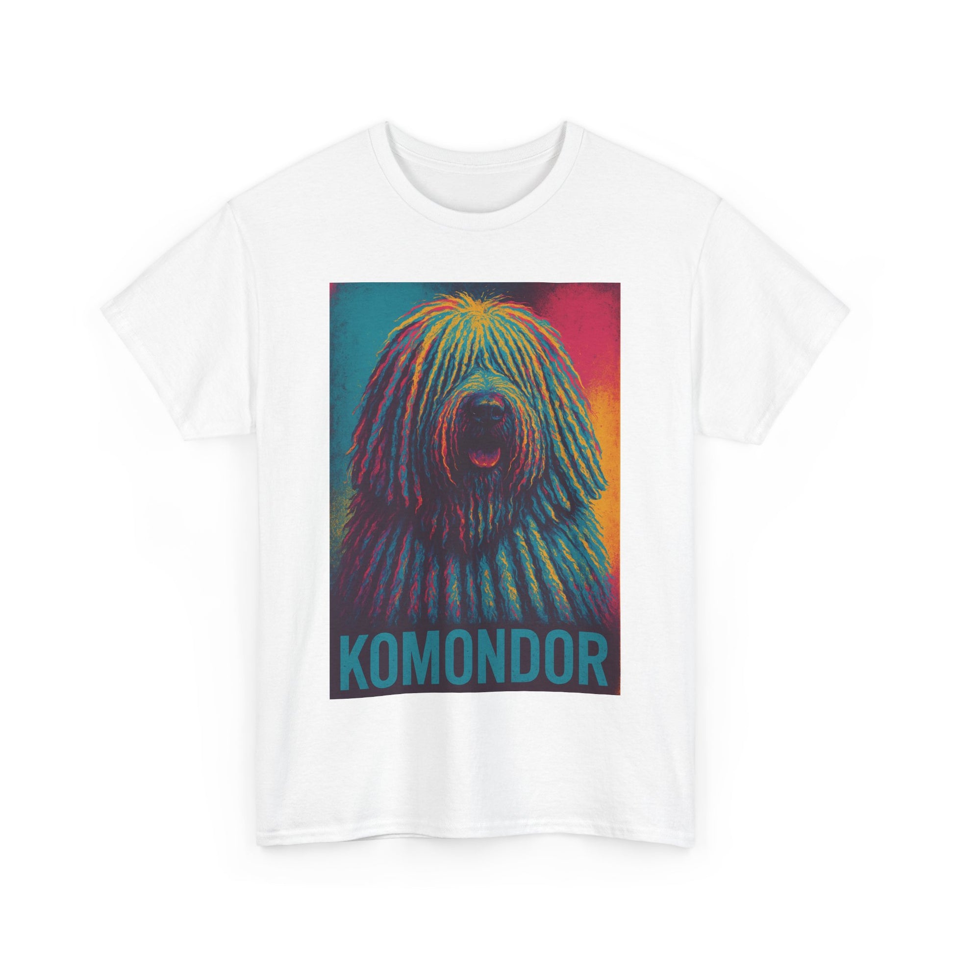 Colorful Komondor Dog Tee - Unisex Heavy Cotton, Pet Lover Gift, Graphic Shirt, Animal Enthusiast Apparel, Unique Dog Breed Shirt