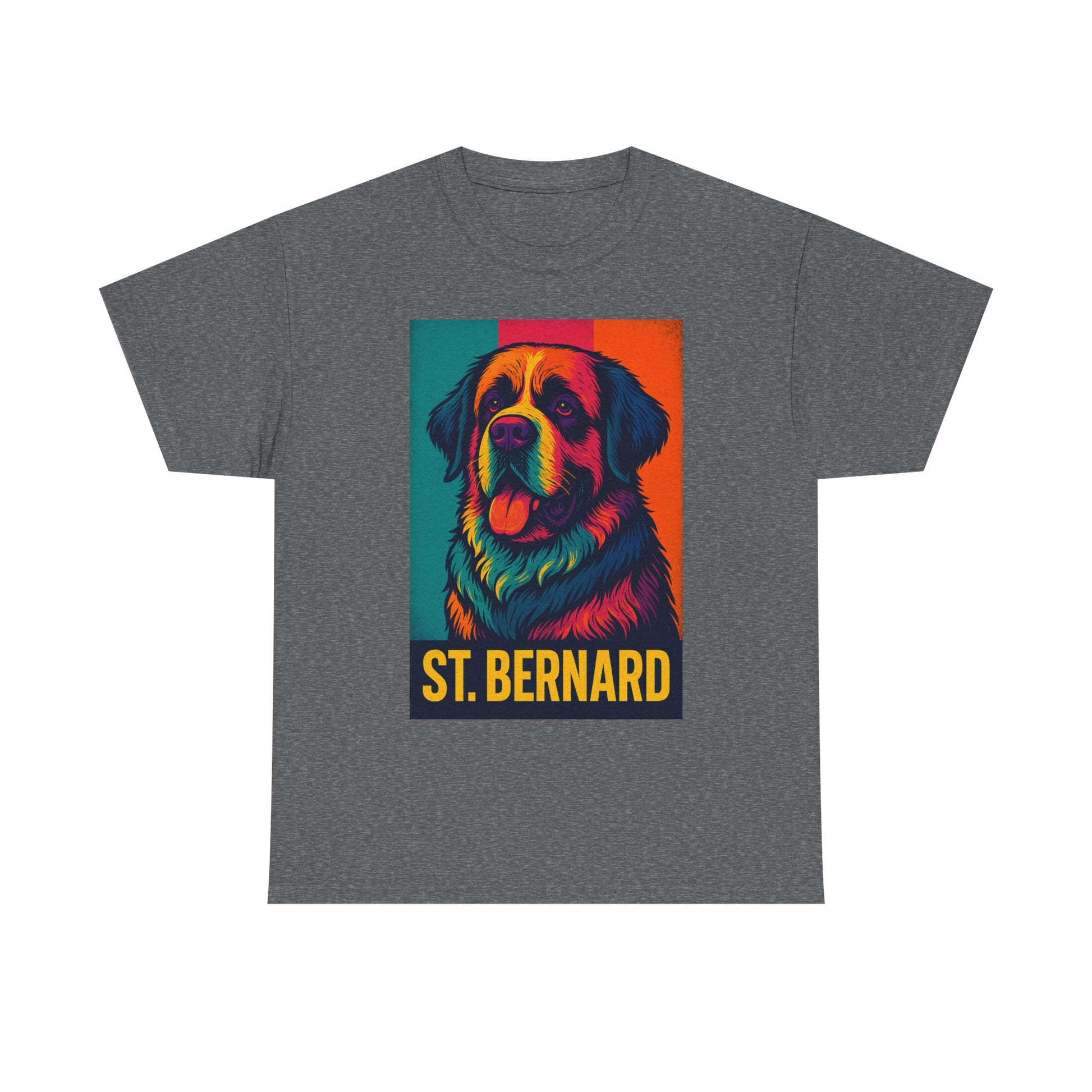 Colorful St. Bernard Unisex Tee, Dog Lover Shirt, Gift for Pet Owners, Casual Wear, Vintage Art T-Shirt, Animal Enthusiast Apparel