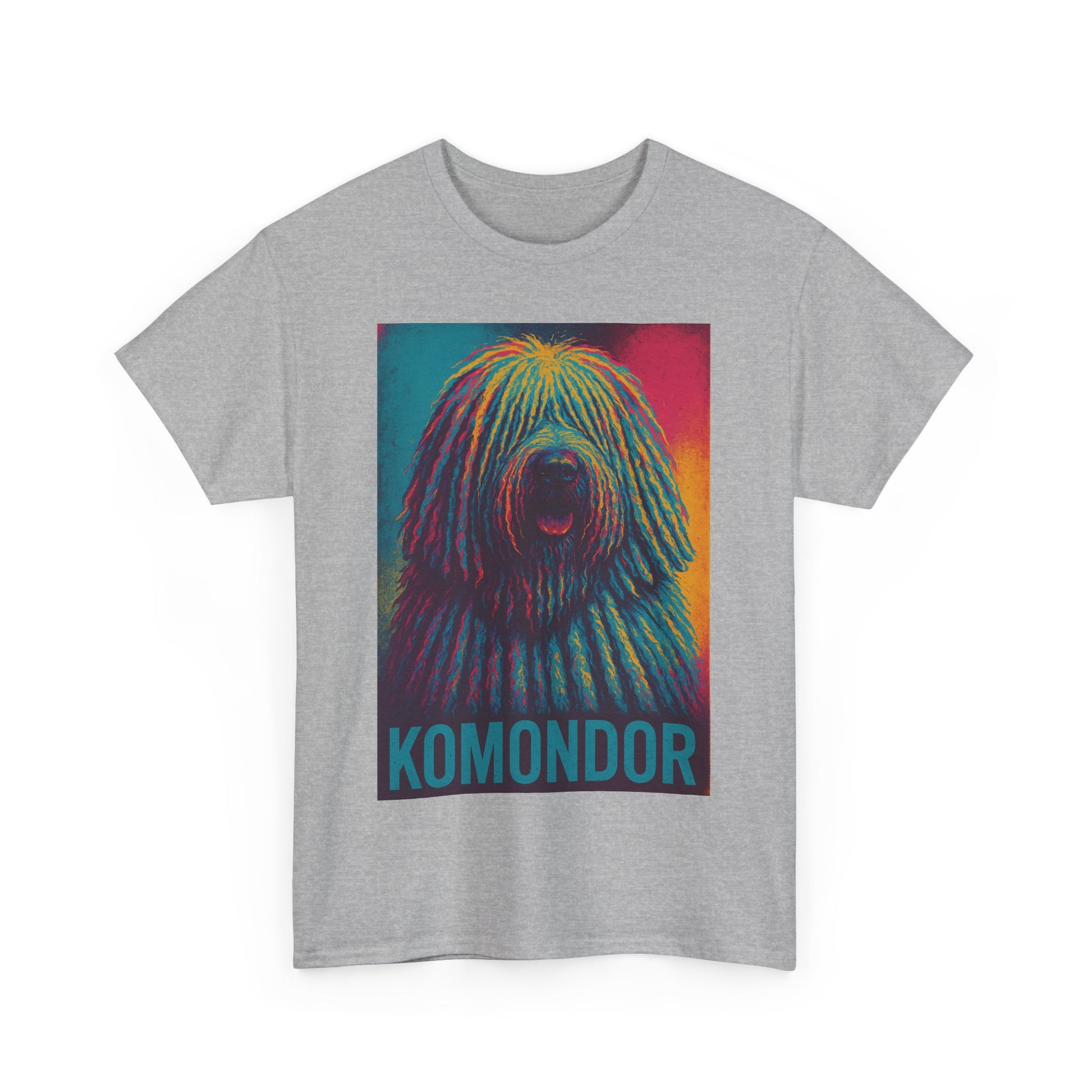 Colorful Komondor Dog Tee - Unisex Heavy Cotton, Pet Lover Gift, Graphic Shirt, Animal Enthusiast Apparel, Unique Dog Breed Shirt